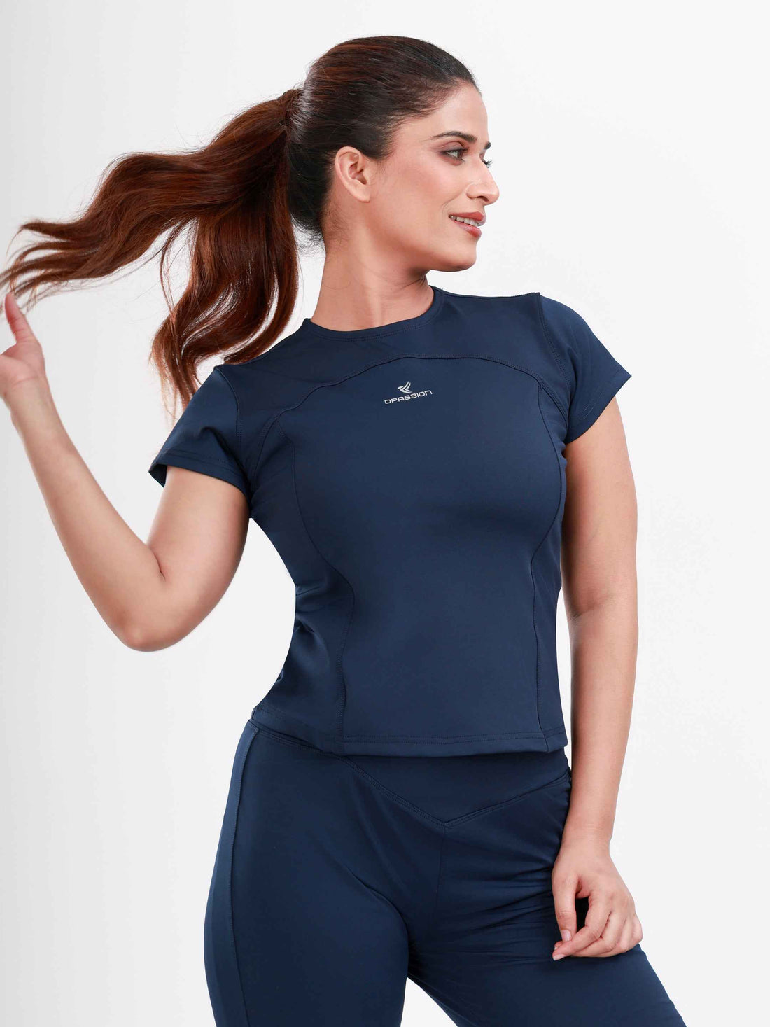 Dpassion SculptFit Core Performance Tee Womens Navy Activewear