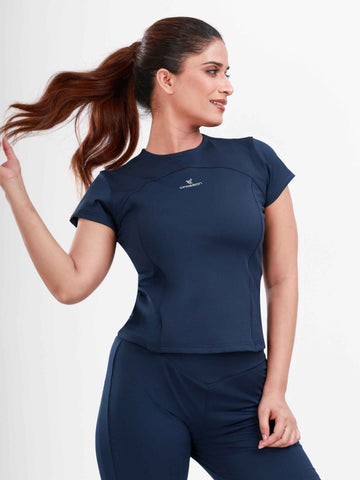Dpassion SculptFit Core Performance Tee Womens Navy Activewear
