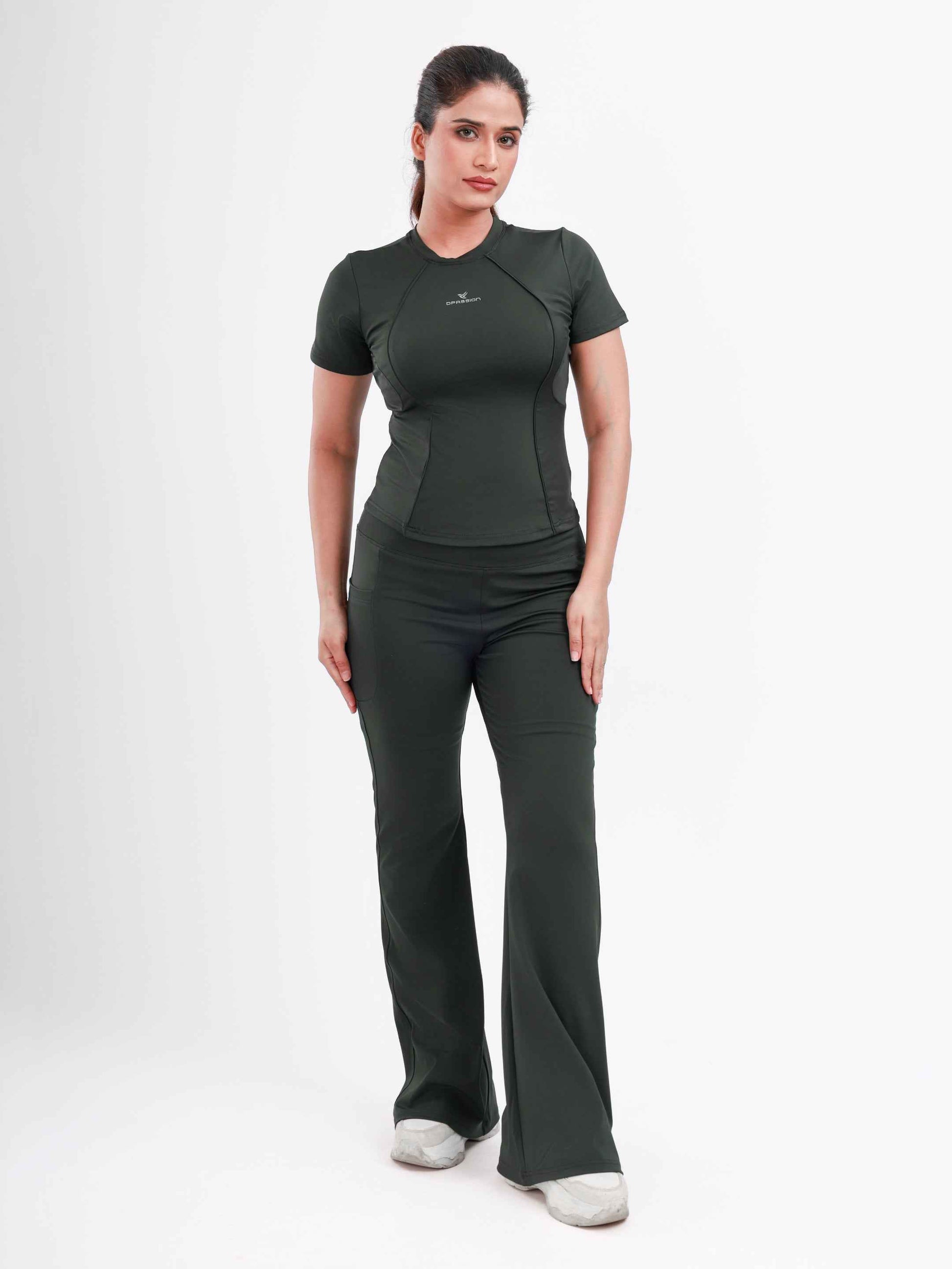 Dpassion FlowCore Performance Co-Ord Set – Olive Green Activewear
