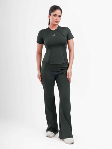 Dpassion FlowCore Performance Co-Ord Set – Olive Green Activewear