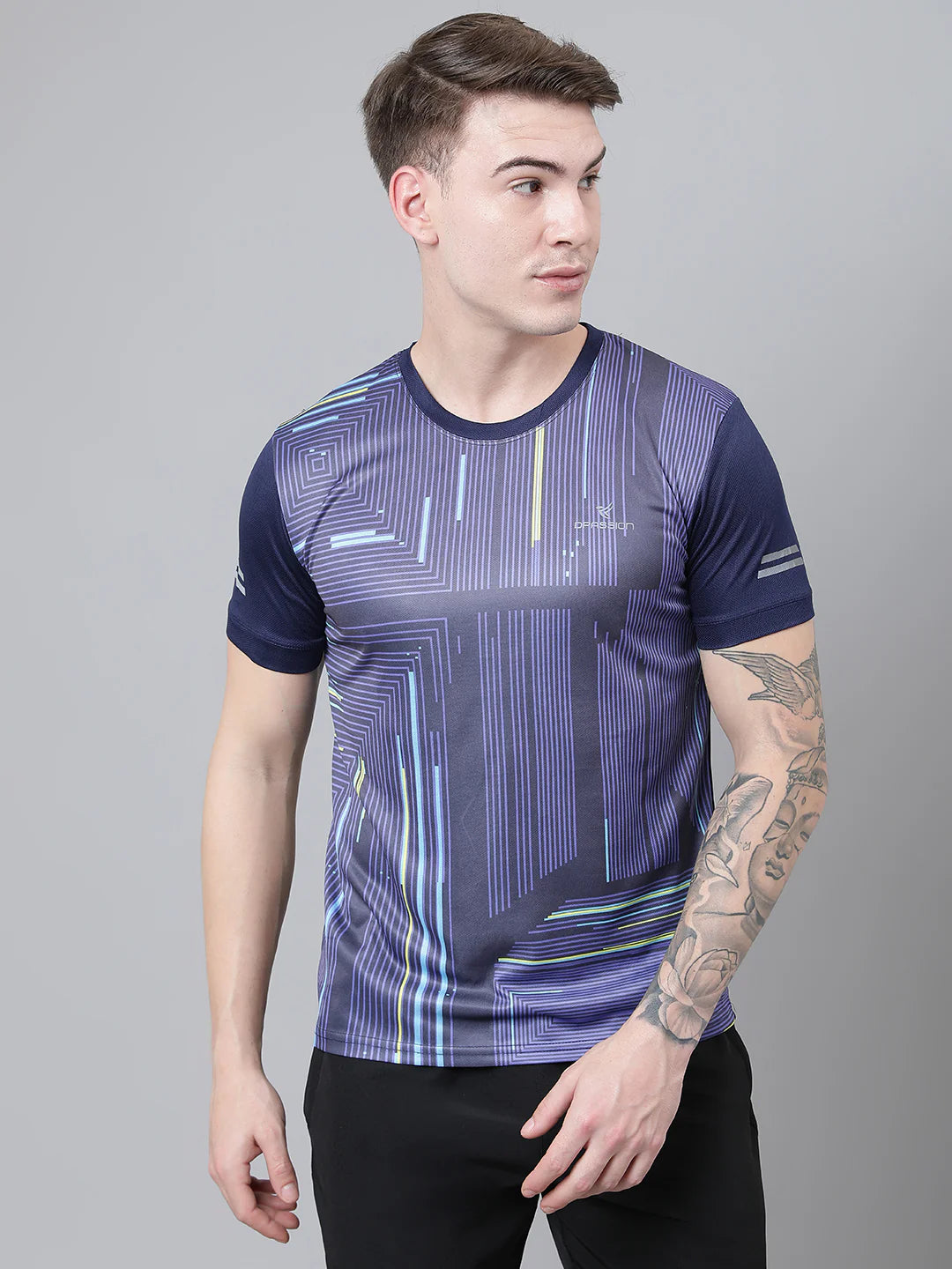 180 GSM Micro PP Men's Training T-Shirt Sublimation Print Multi Color