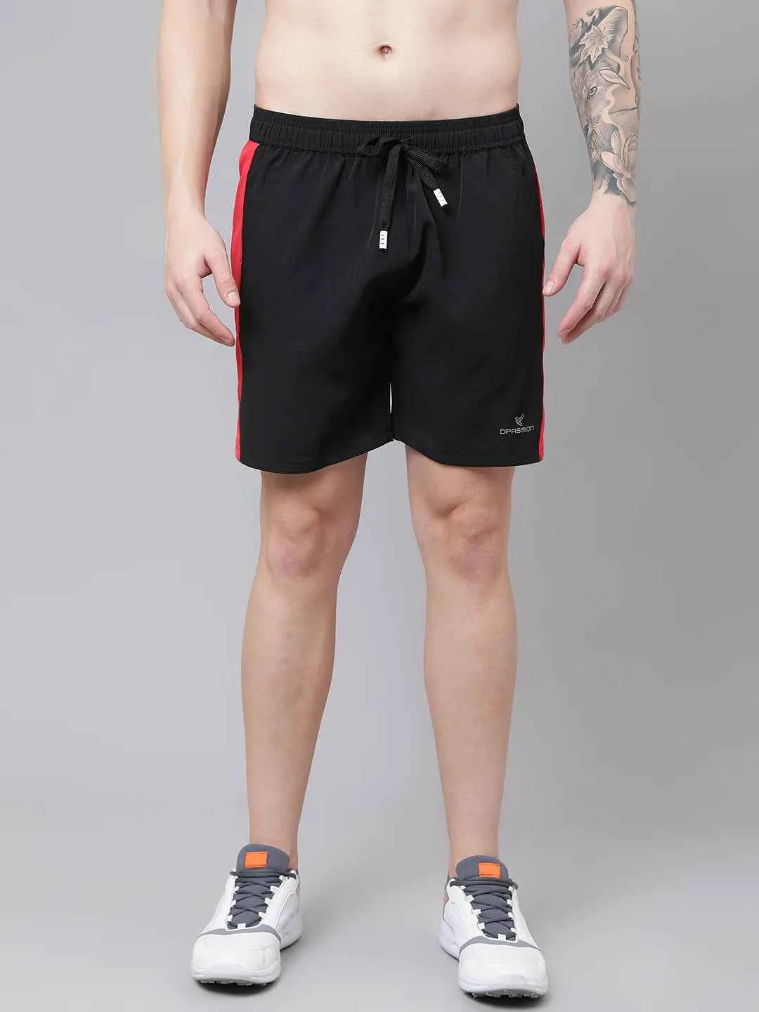 Dpassion Edge Panel Training Shorts Black Red Performance Wear