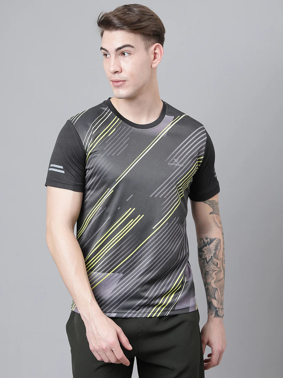 180 GSM Micro PP Men's Training T-Shirt Sublimation Print Multi Color