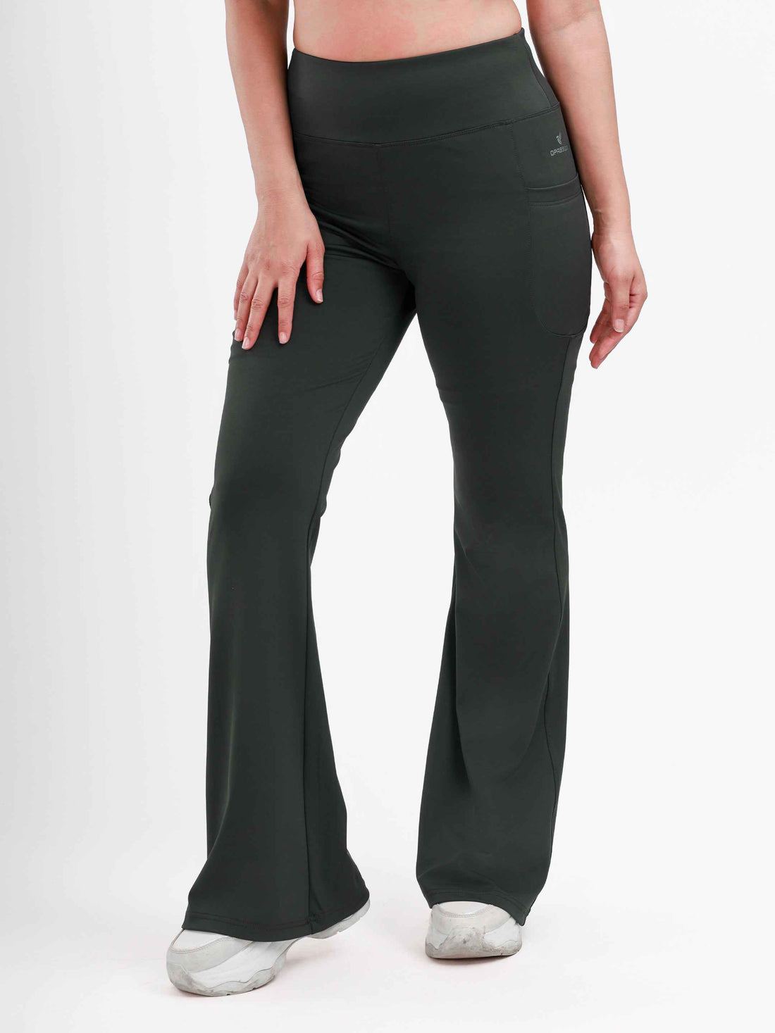Dpassion Sculpt Flare Pants Olive High Waist Activewear