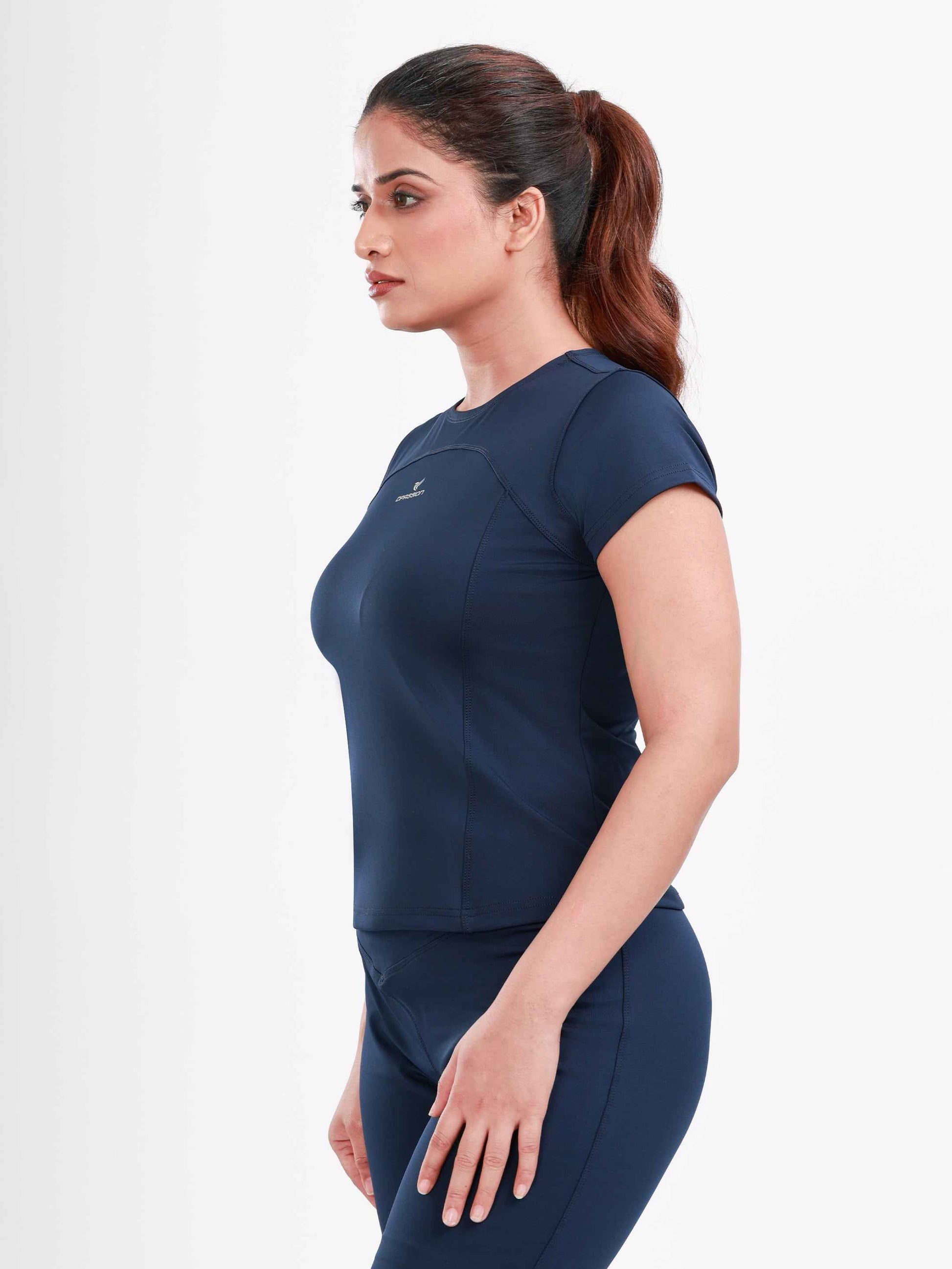 Dpassion SculptFit Core Performance Tee Womens Navy Activewear