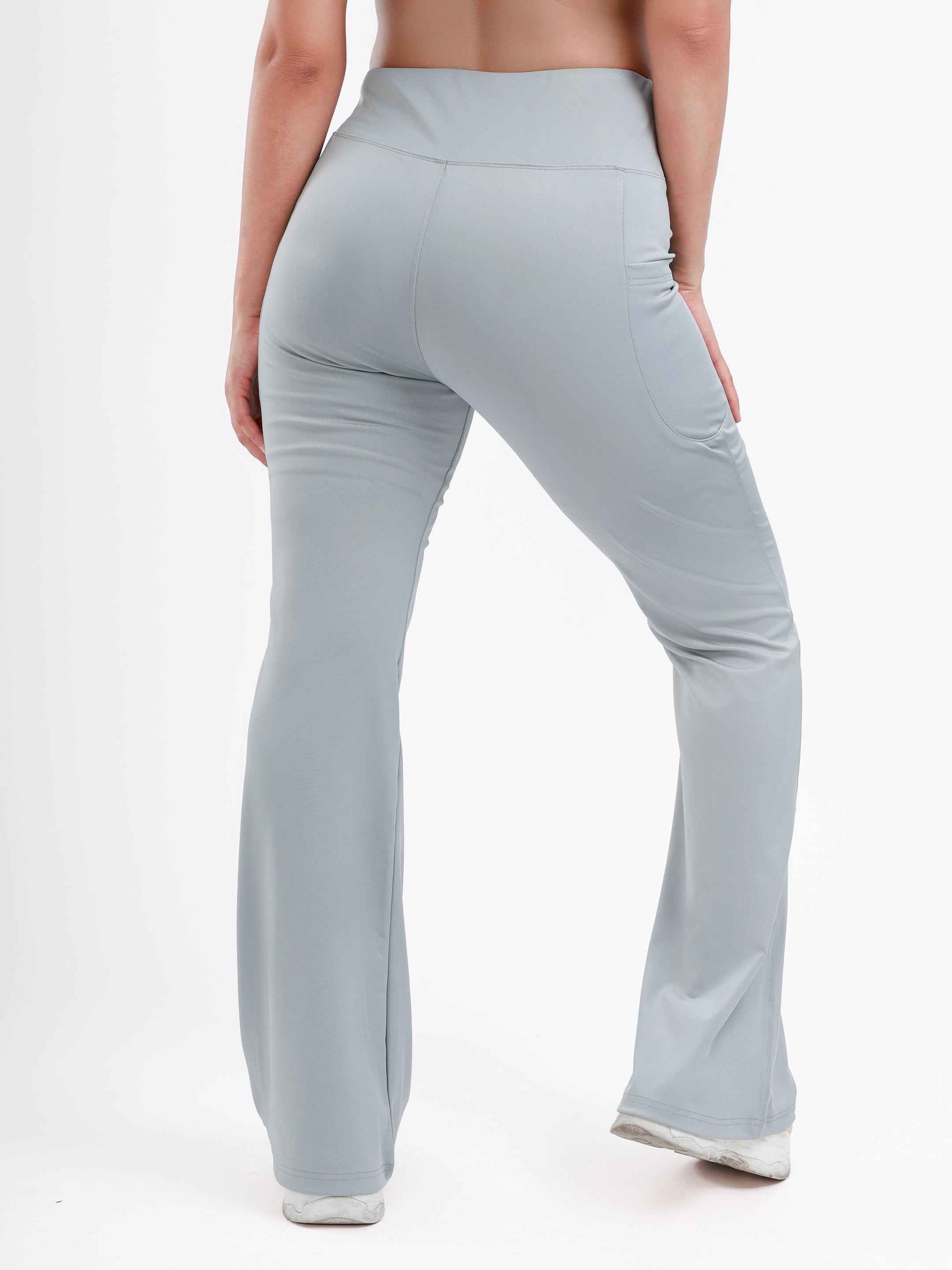 Dpassion Sculpt Flare Pants Light Grey High Waist Activewear