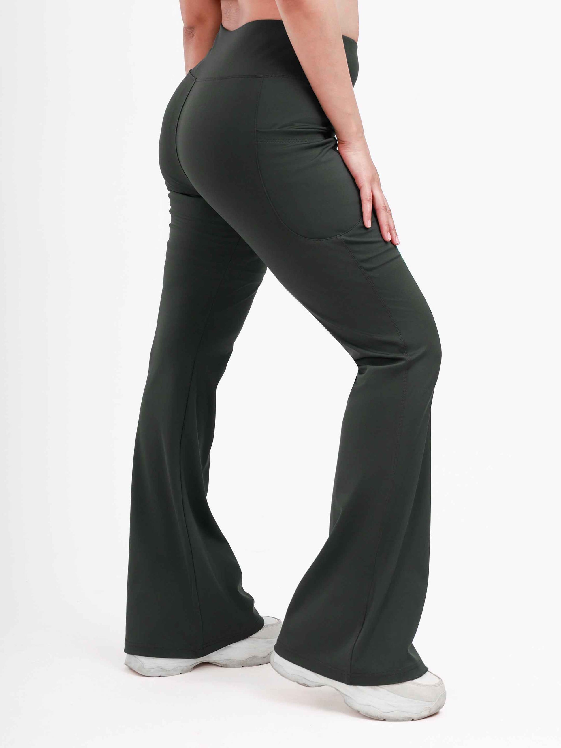 Dpassion Sculpt Flare Pants Olive High Waist Activewear
