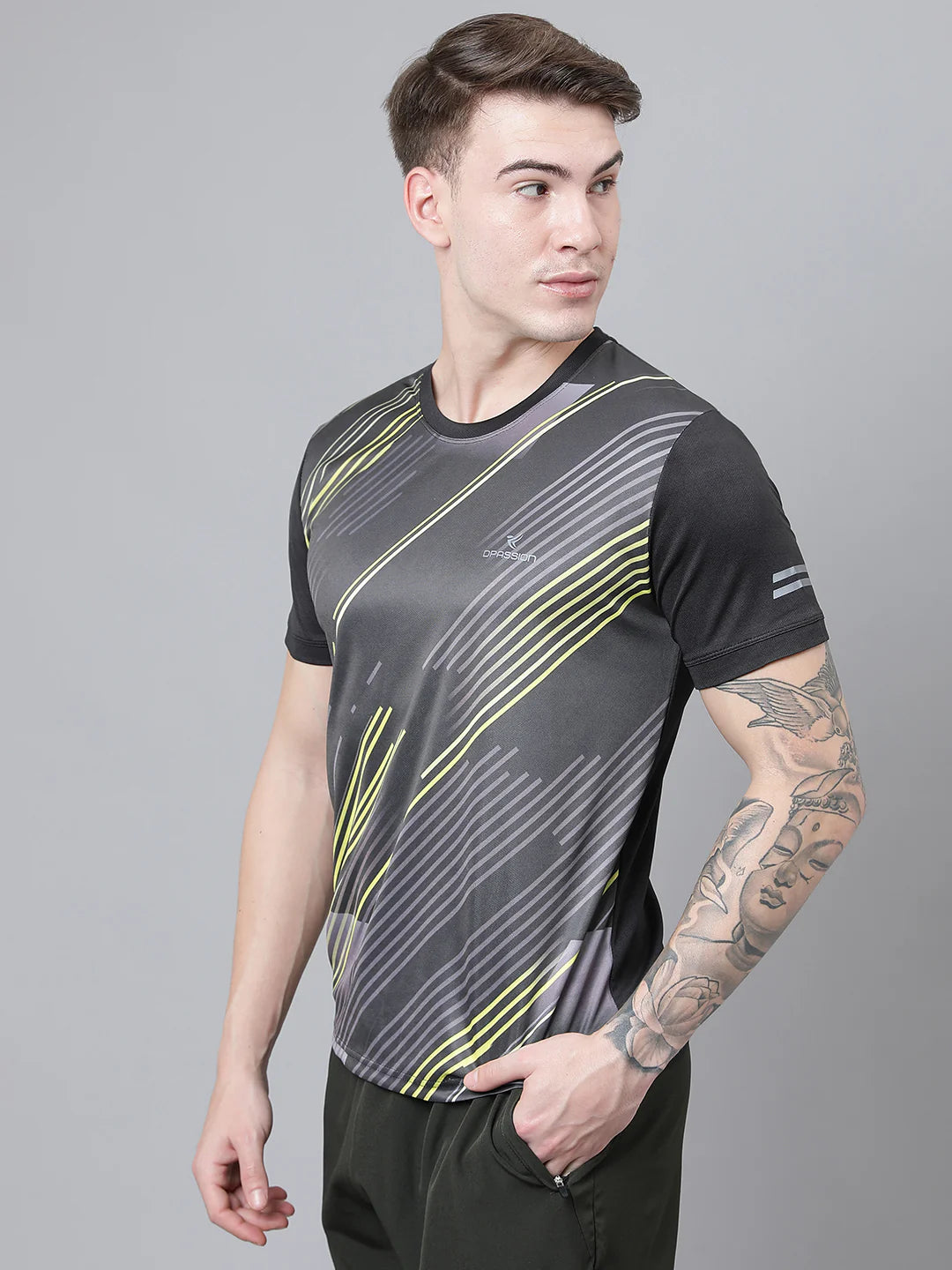 180 GSM Micro PP Men's Training T-Shirt Sublimation Print Multi Color