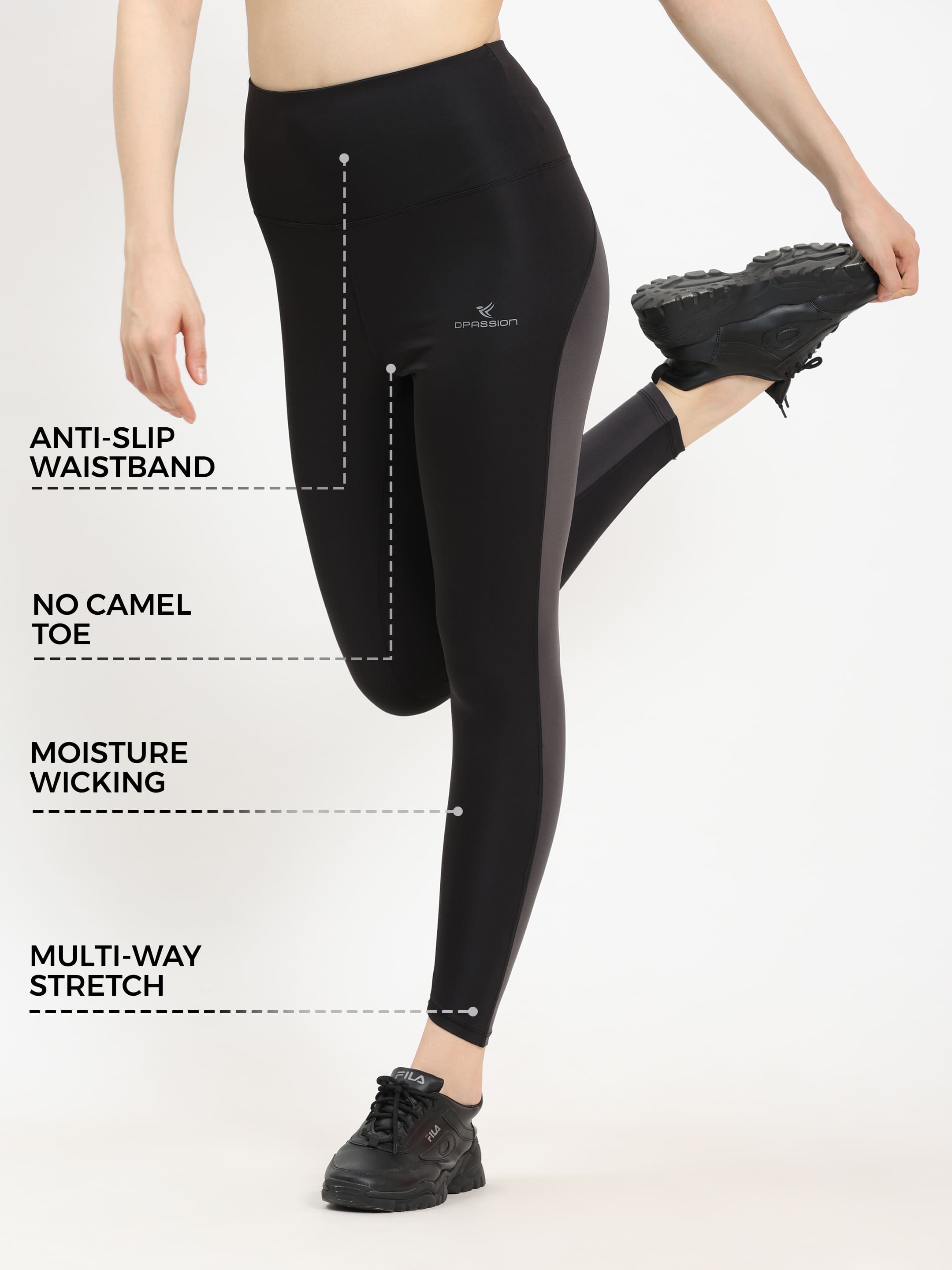 Dpassion SculptFit Long Sleeve Crop Top & High Waist Leggings Set - Dpassion