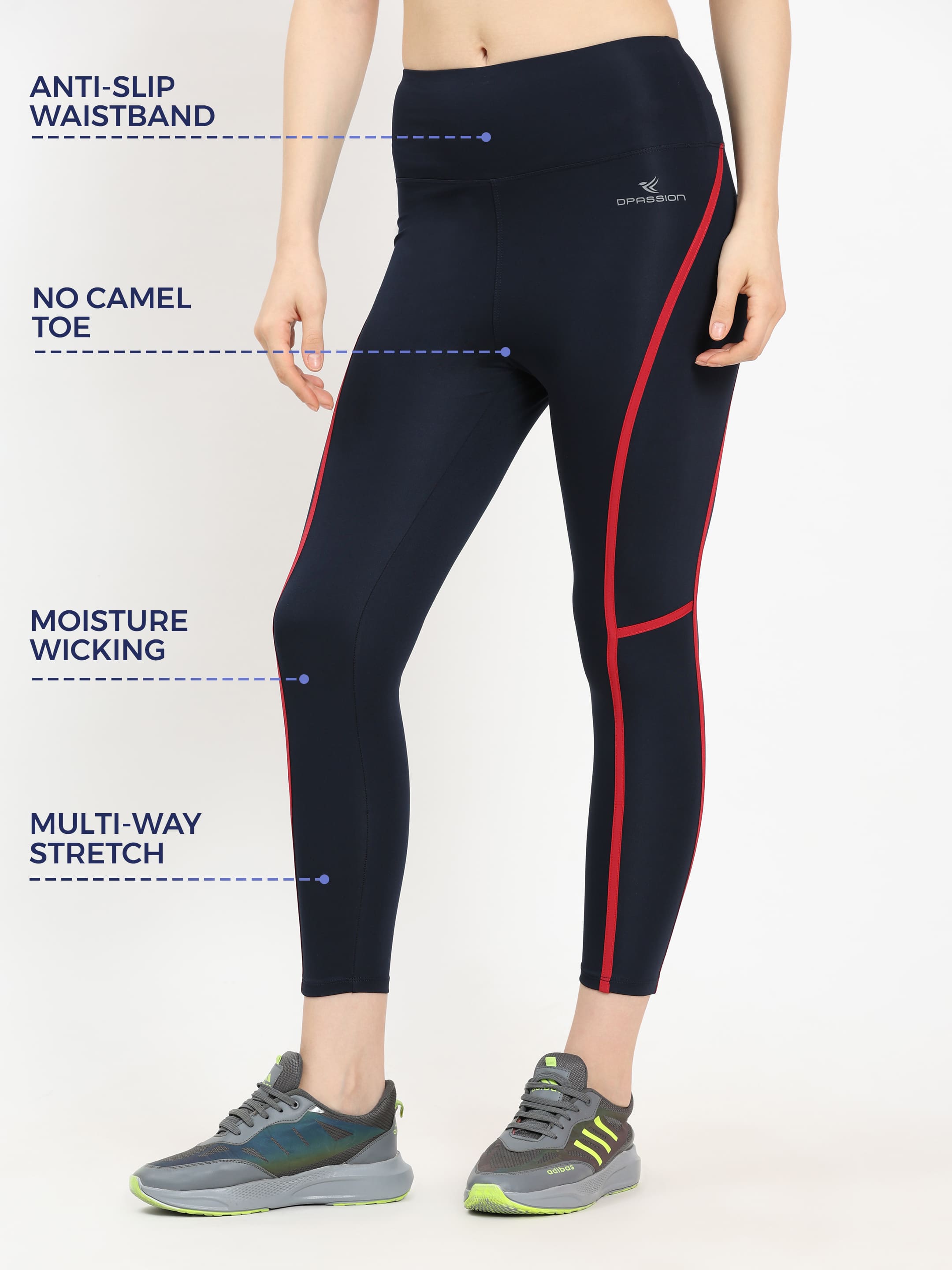 Dpassion PowerLine Performance Co-Ord Set – Navy with Red Accent