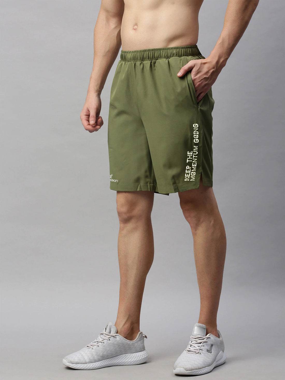 Dpassion Men Training Shorts Olive Performance Lightweight Gym Wear