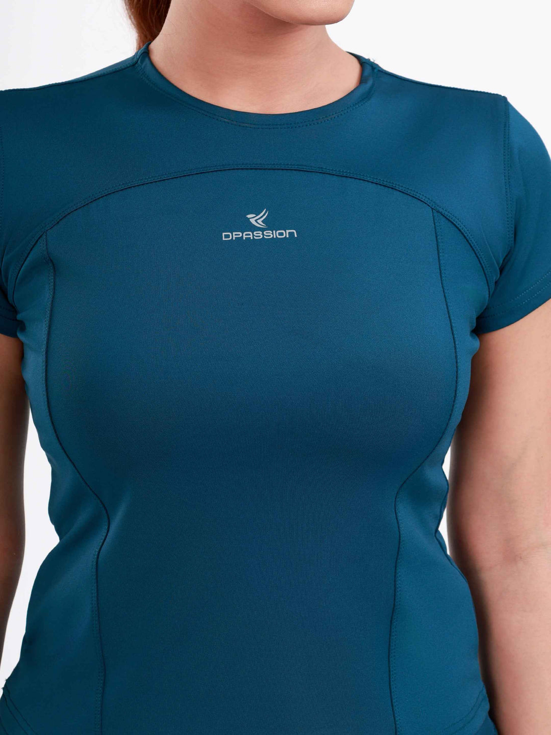 Dpassion SculptFit Performance Tee Teal Women Activewear Gym Top