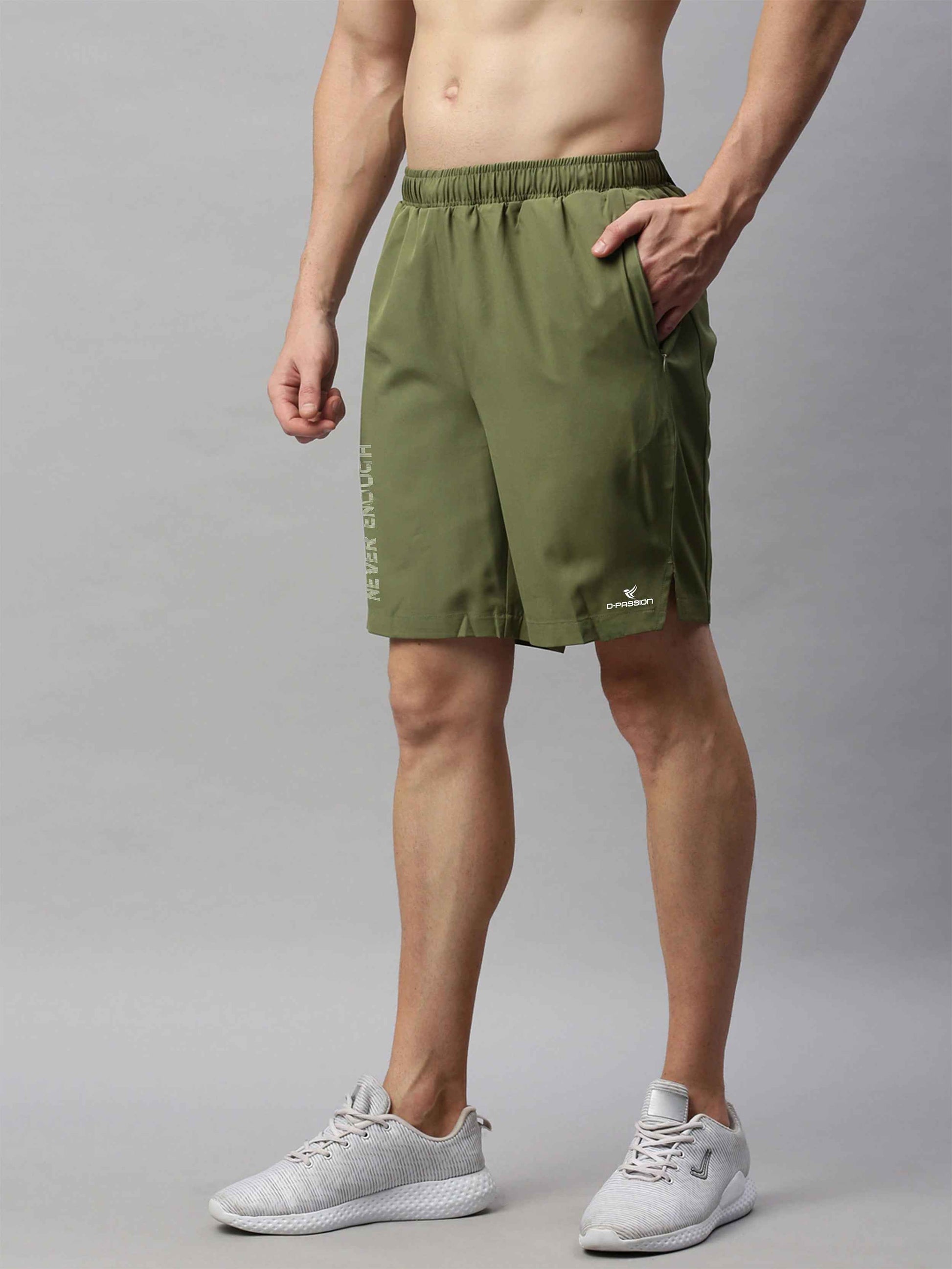 Dpassion Never Enough Performance Training Shorts – Olive Activewear