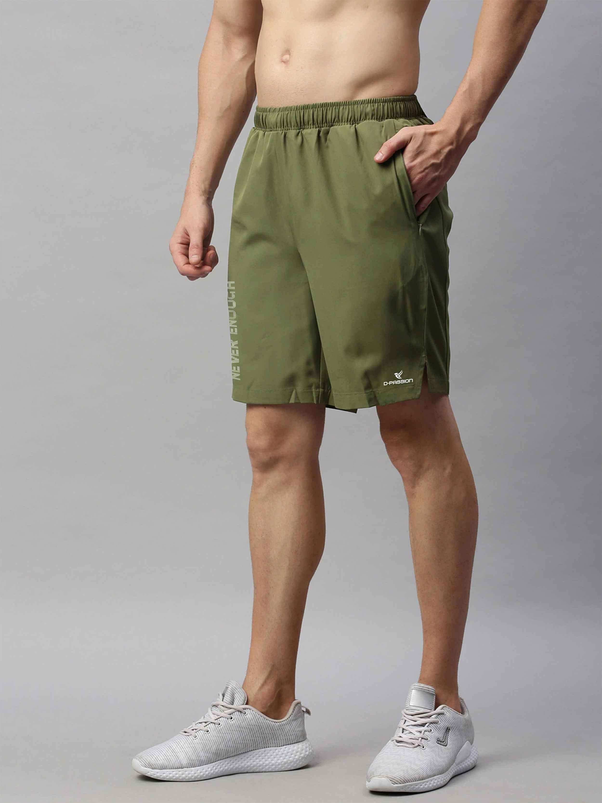 Dpassion Never Enough Performance Training Shorts – Olive Activewear