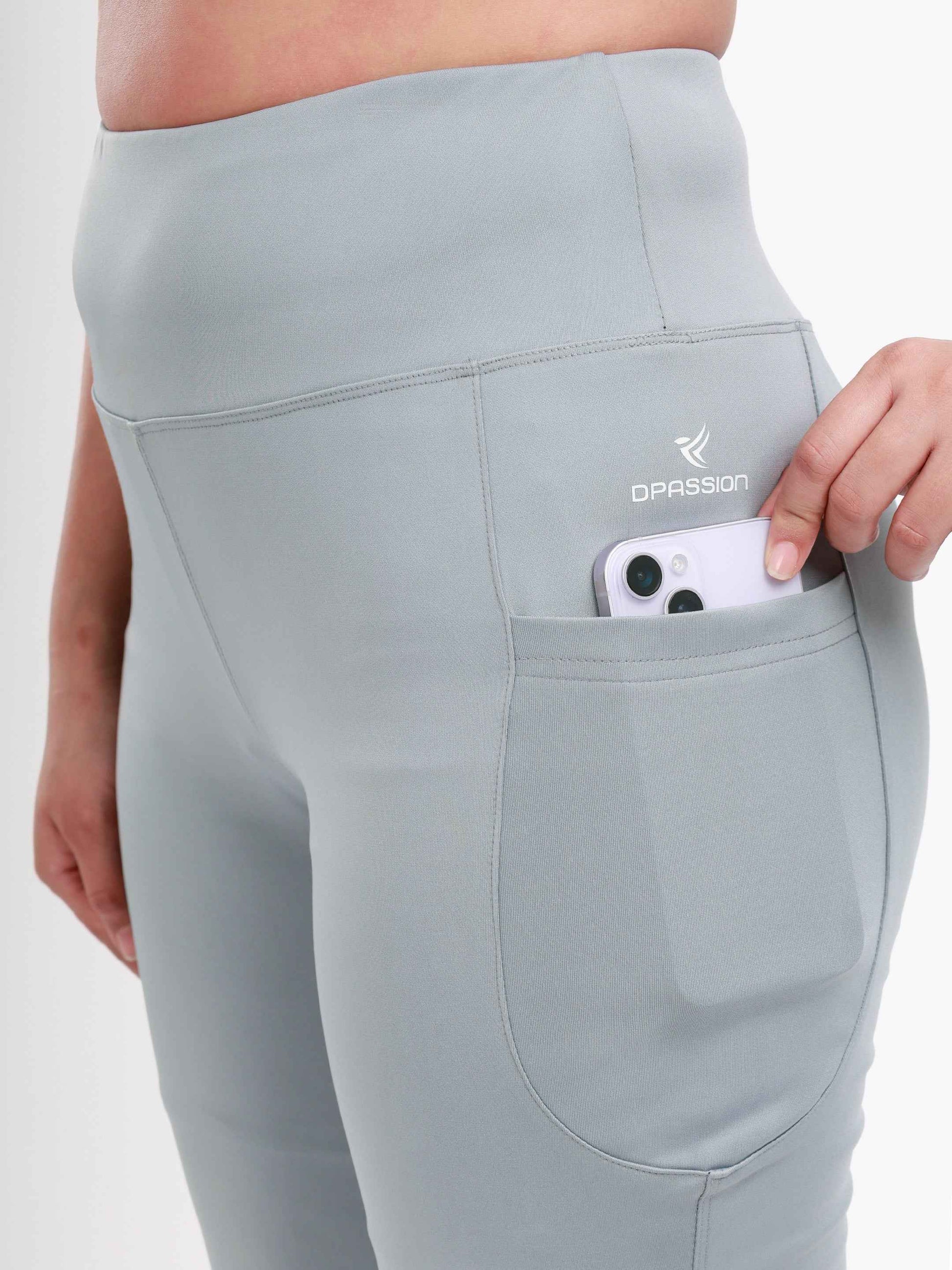 Dpassion Sculpt Flare Pants Light Grey High Waist Activewear