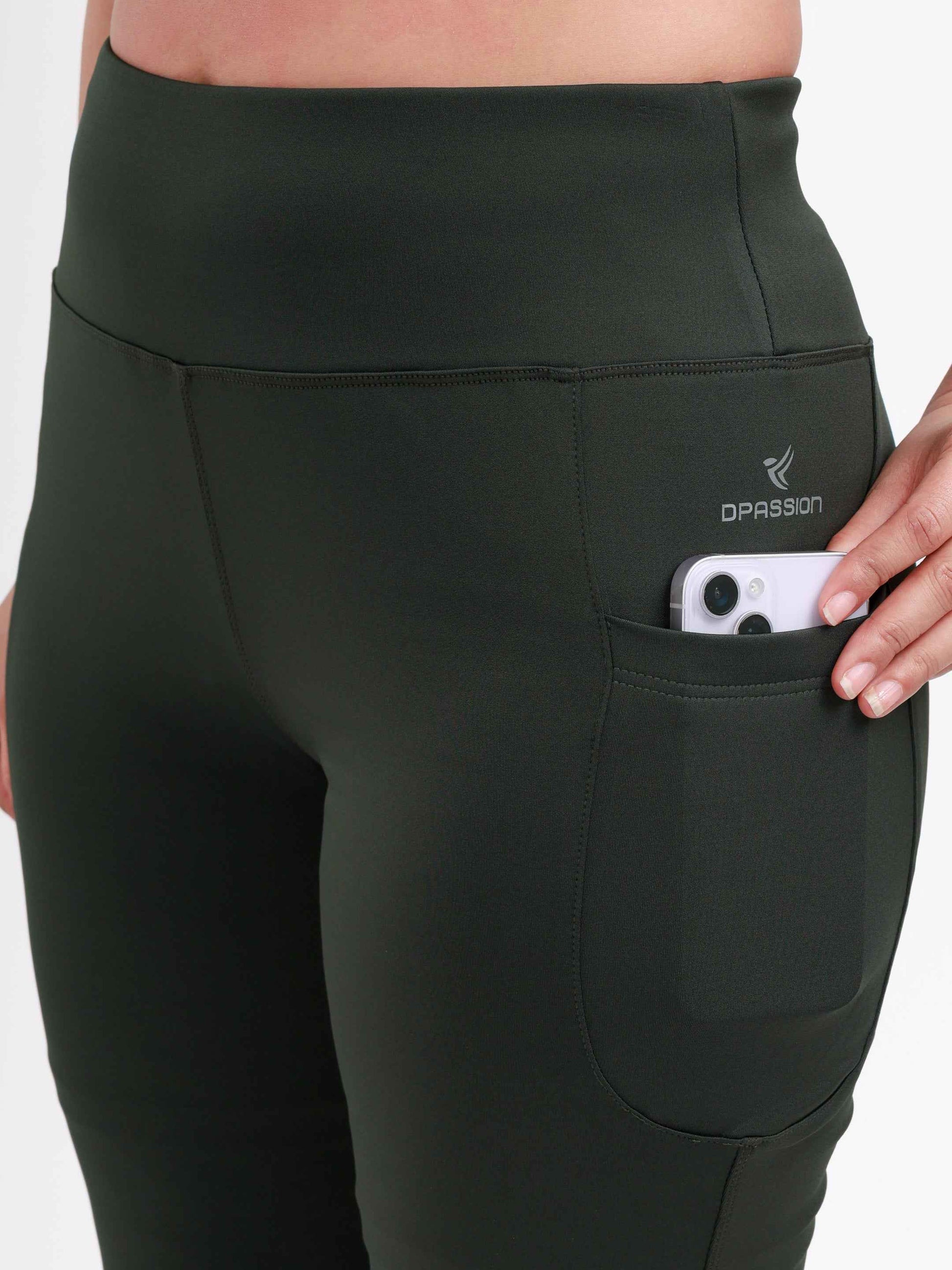 Dpassion Sculpt Flare Pants Olive High Waist Activewear