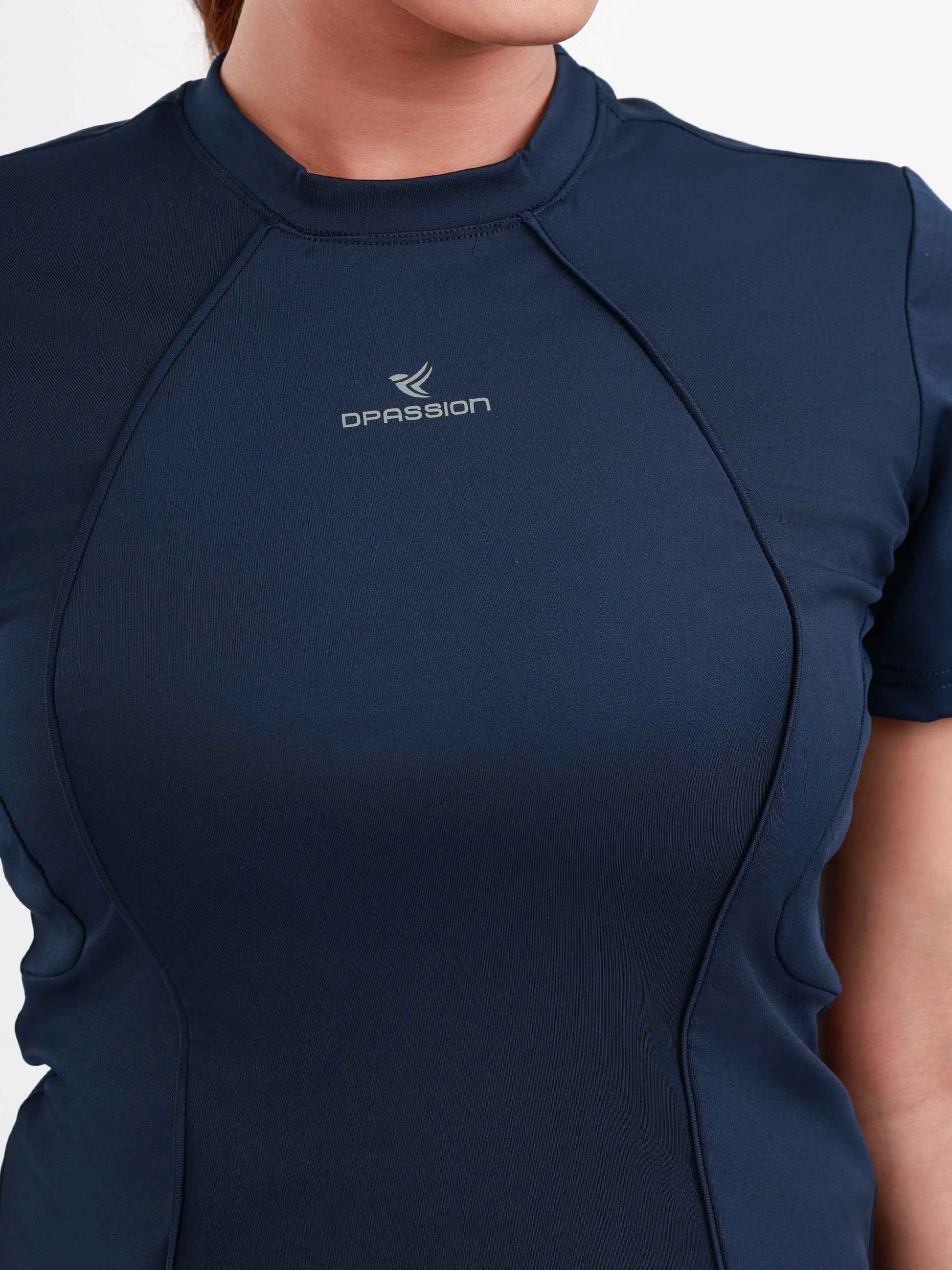 Dpassion SculptFit Performance Tee Navy Women Activewear Gym Top