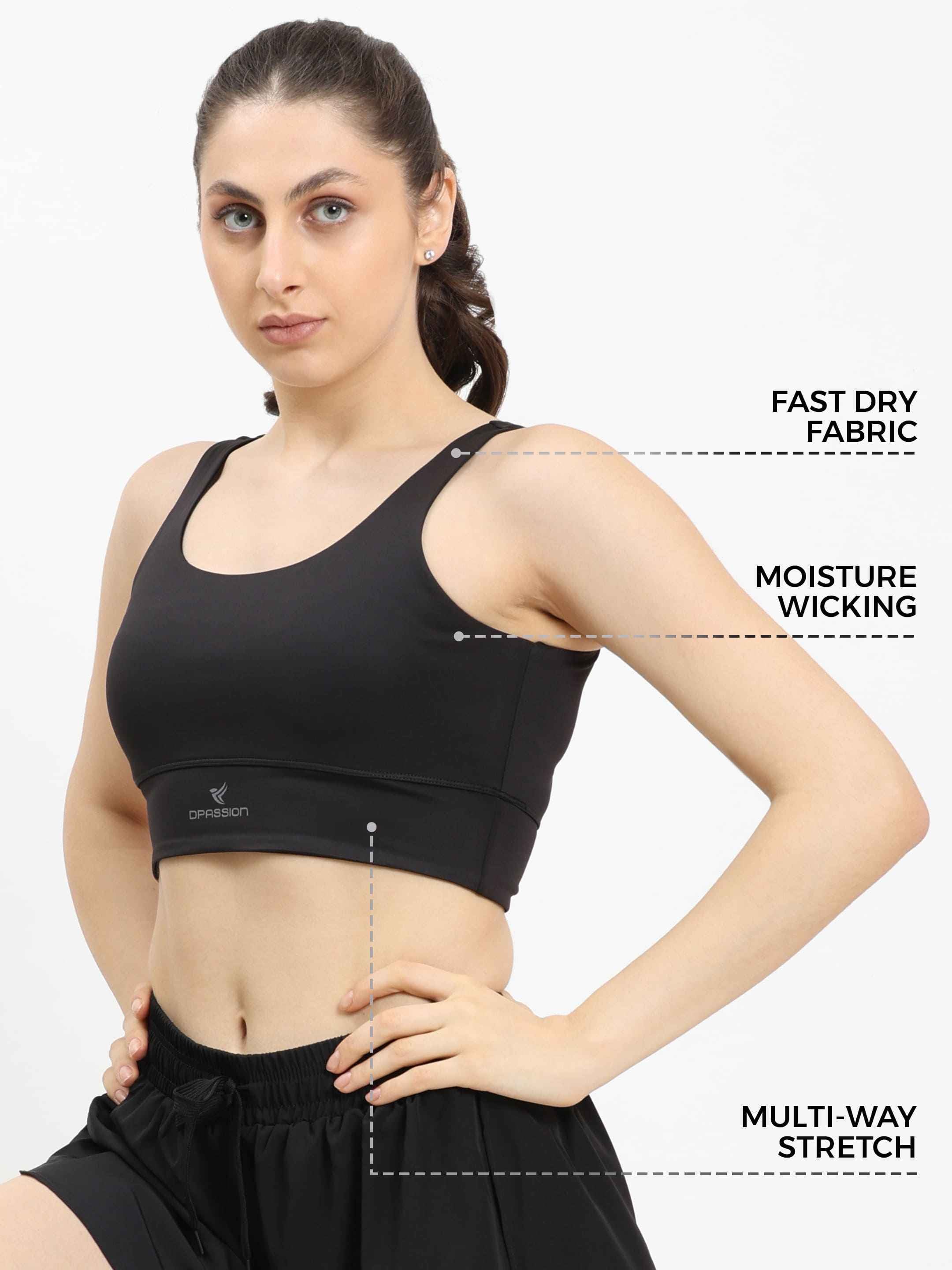Dpassion Women Training Sports Bra & Running Shorts Activewear Set