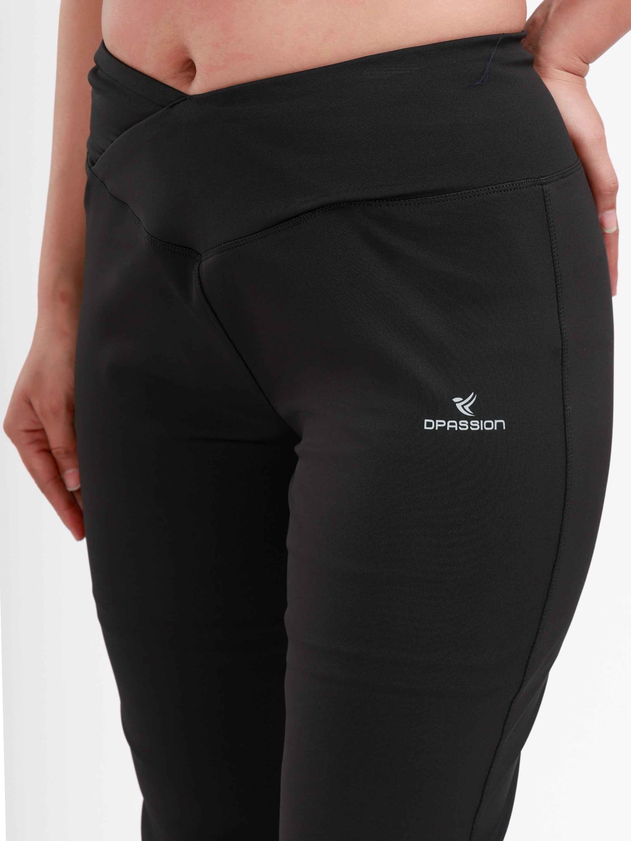 Dpassion Cross Waist Flare Pants Black Sculpt Activewear