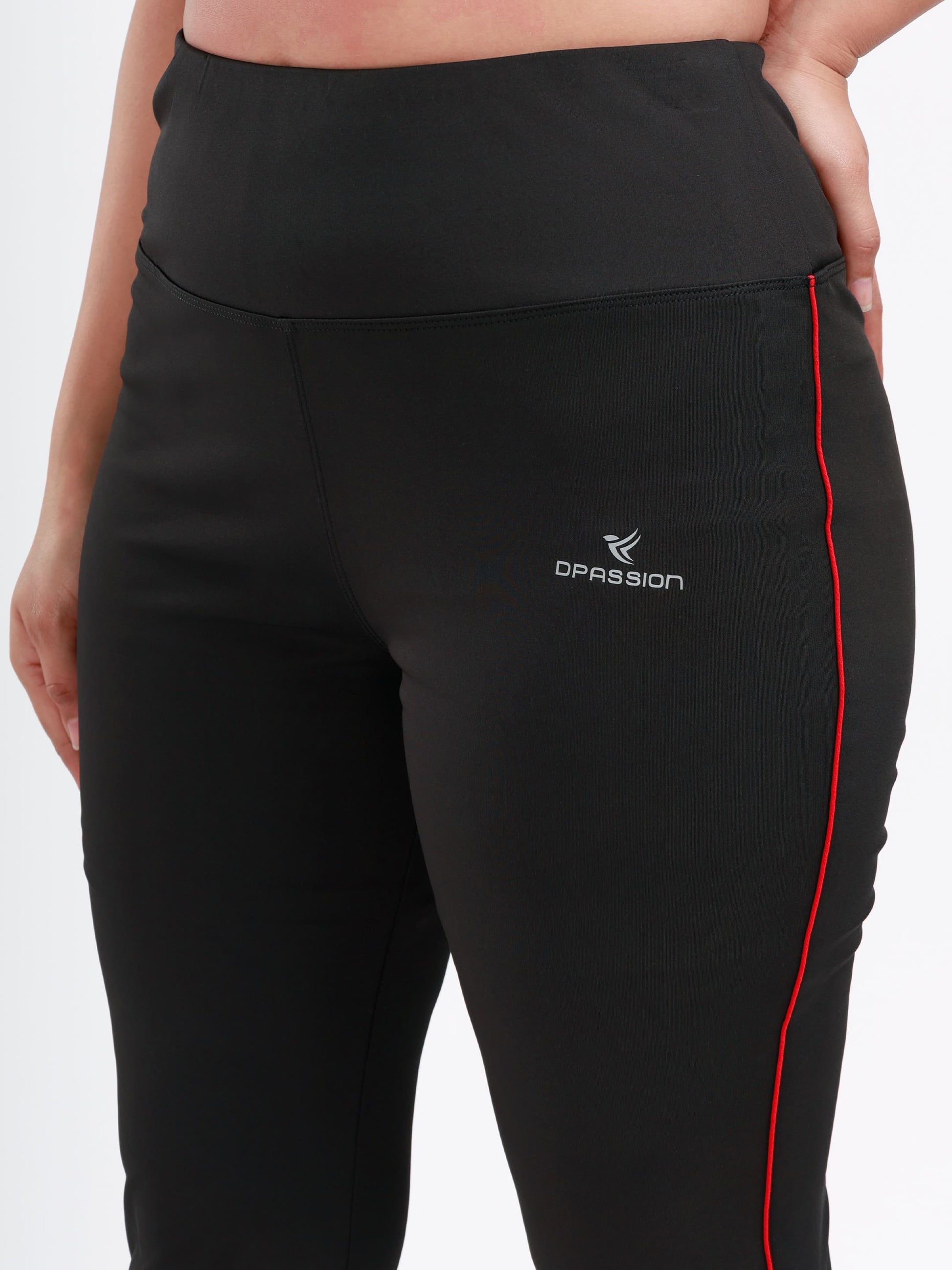 Dpassion Women’s Flared Performance Leggings with Contrast Stripe