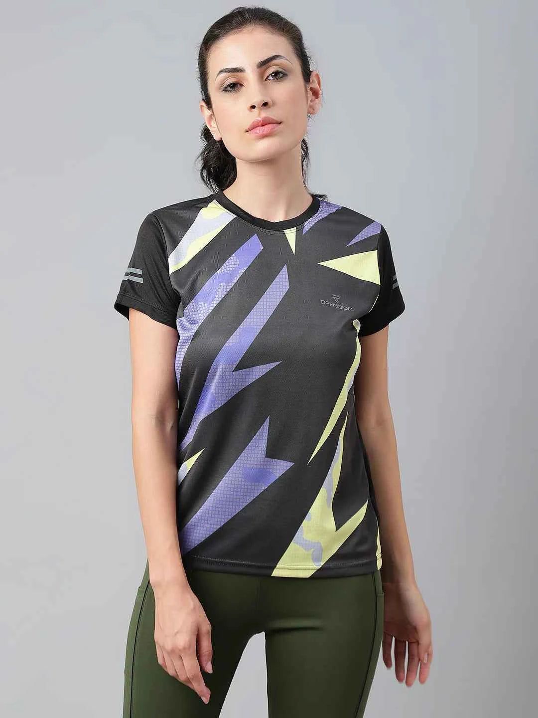 Dpassion Women Sonic Strike Graphic Performance T-Shirt