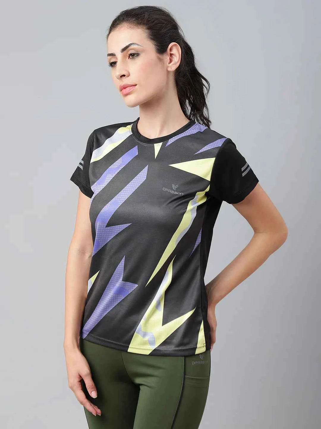 Dpassion Women Sonic Strike Graphic Performance T-Shirt