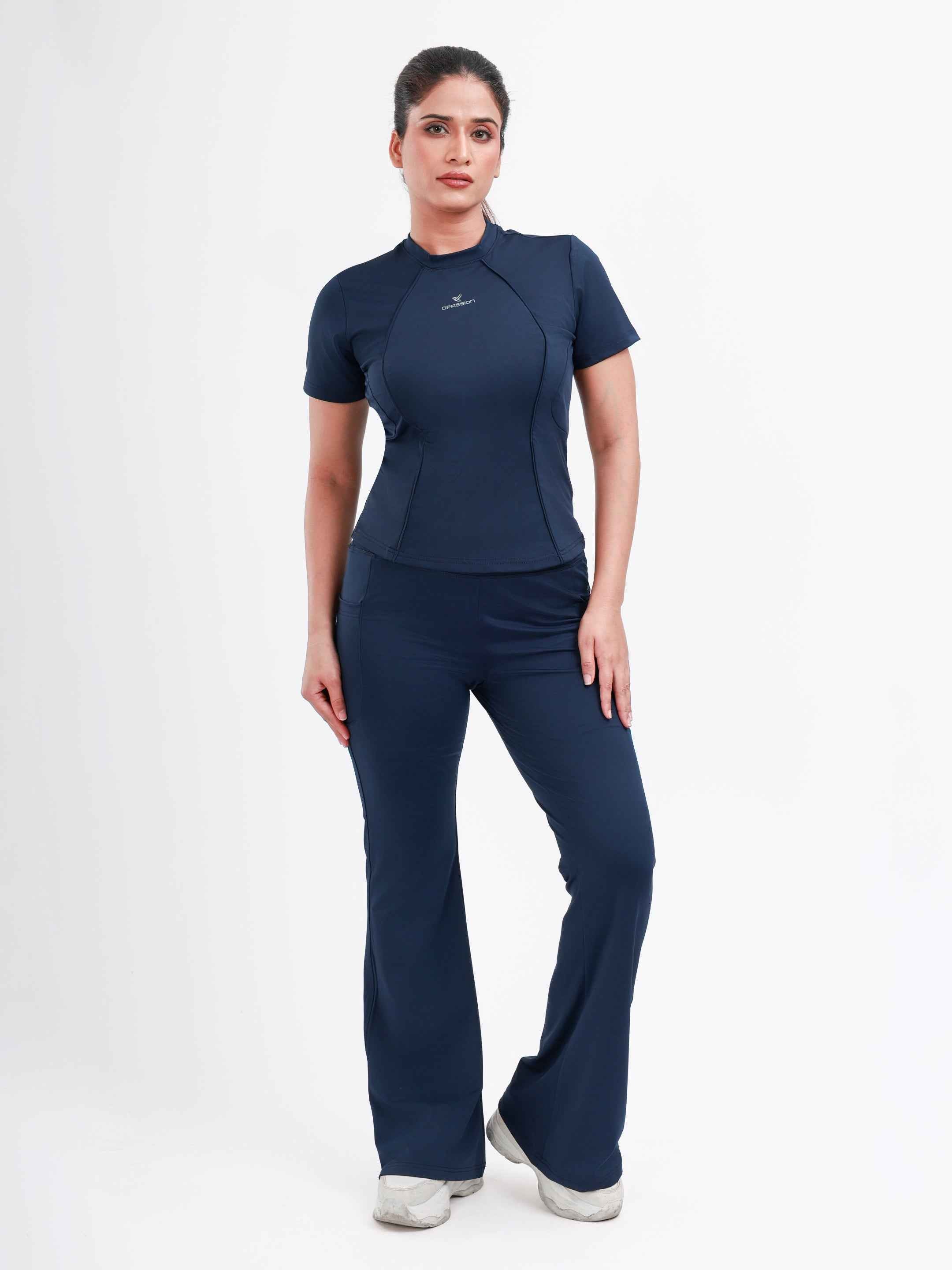 Dpassion SculptFit Performance Tee Navy Women Activewear Gym Top