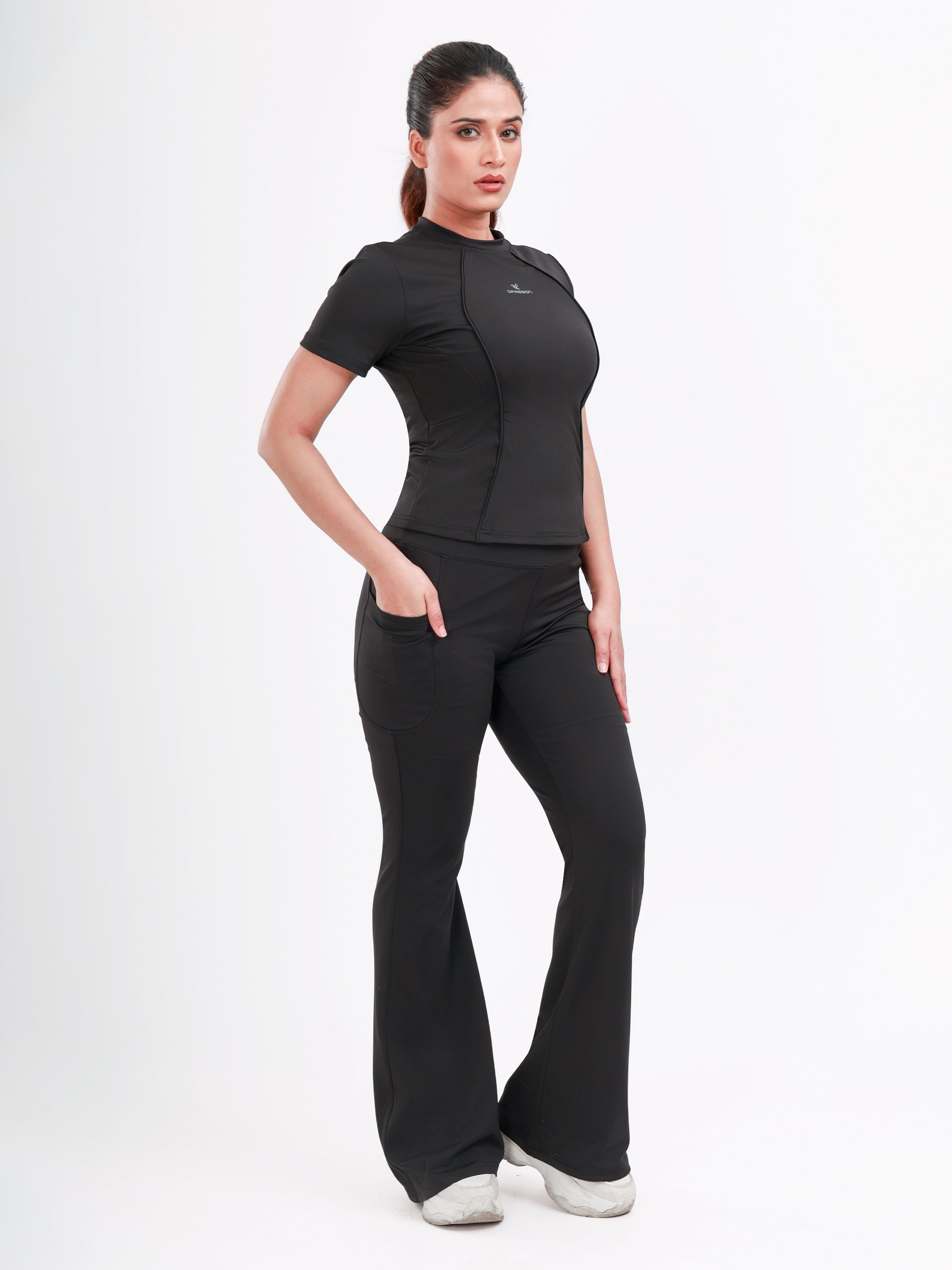Dpassion Sculpt Flare Yoga Pants with Pocket – Performance Activewear