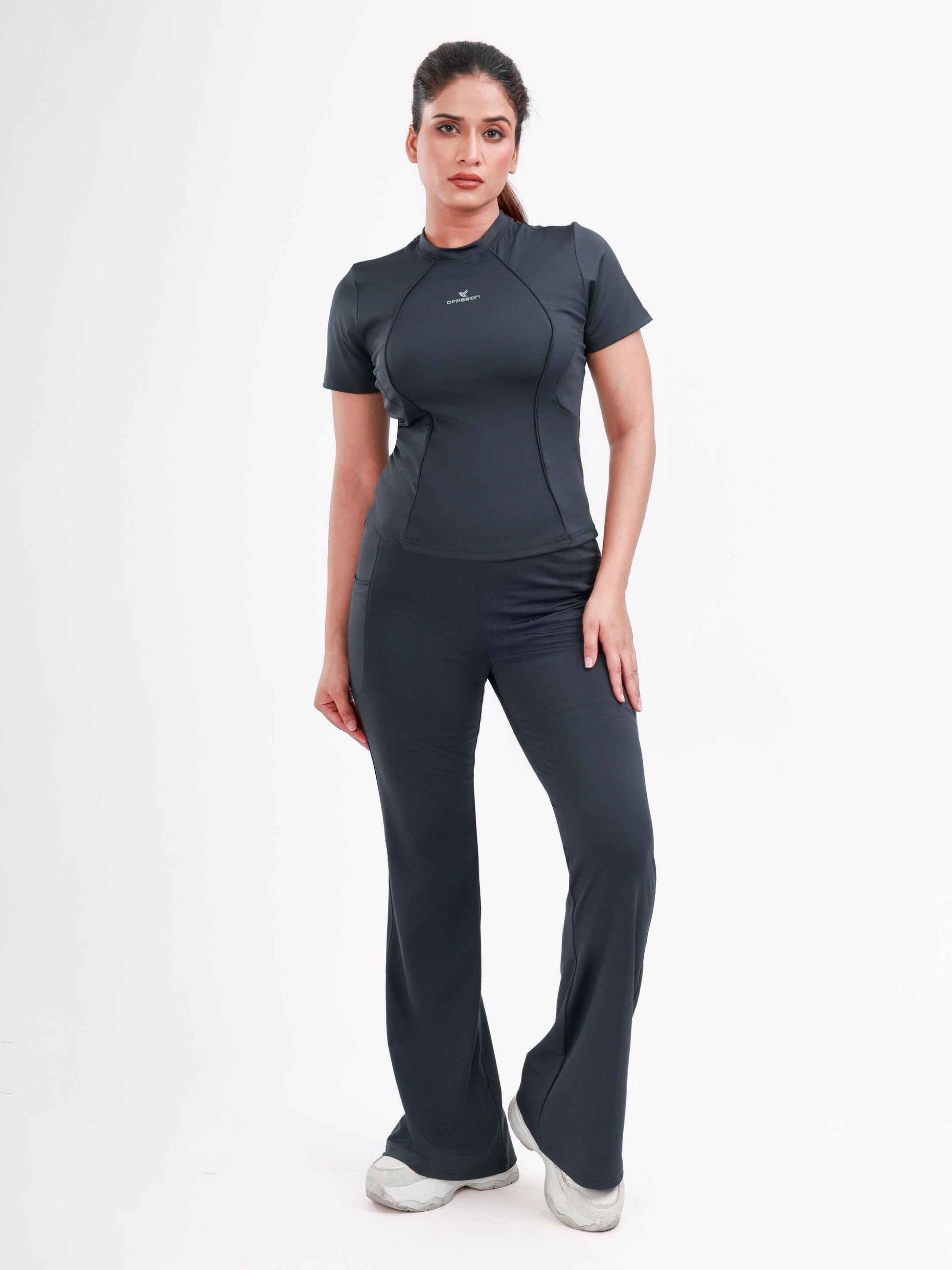 Dpassion SculptFit Performance Tee Charcoal Women Activewear Top