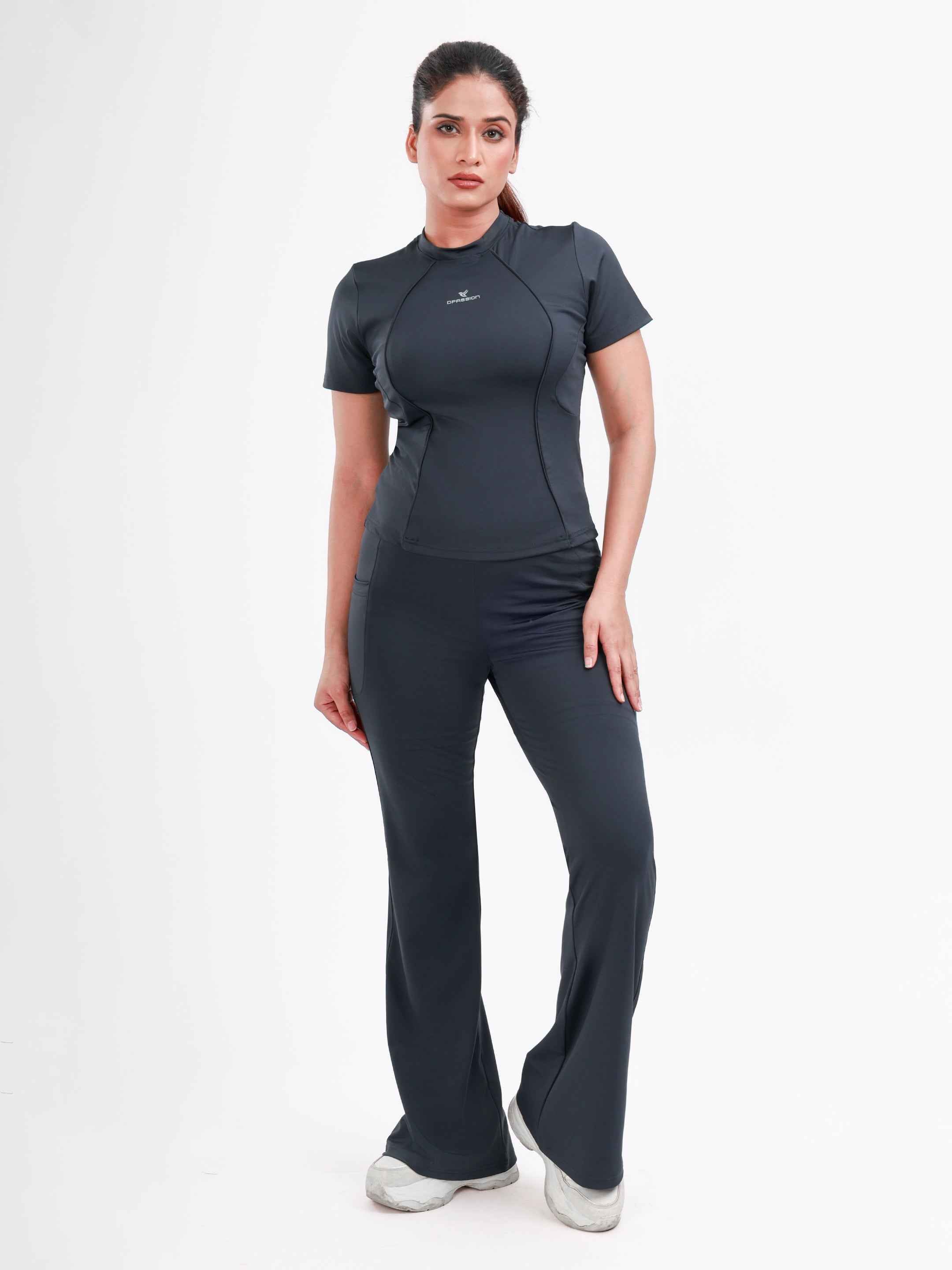 Dpassion SculptFit Performance Tee Charcoal Women Activewear Top