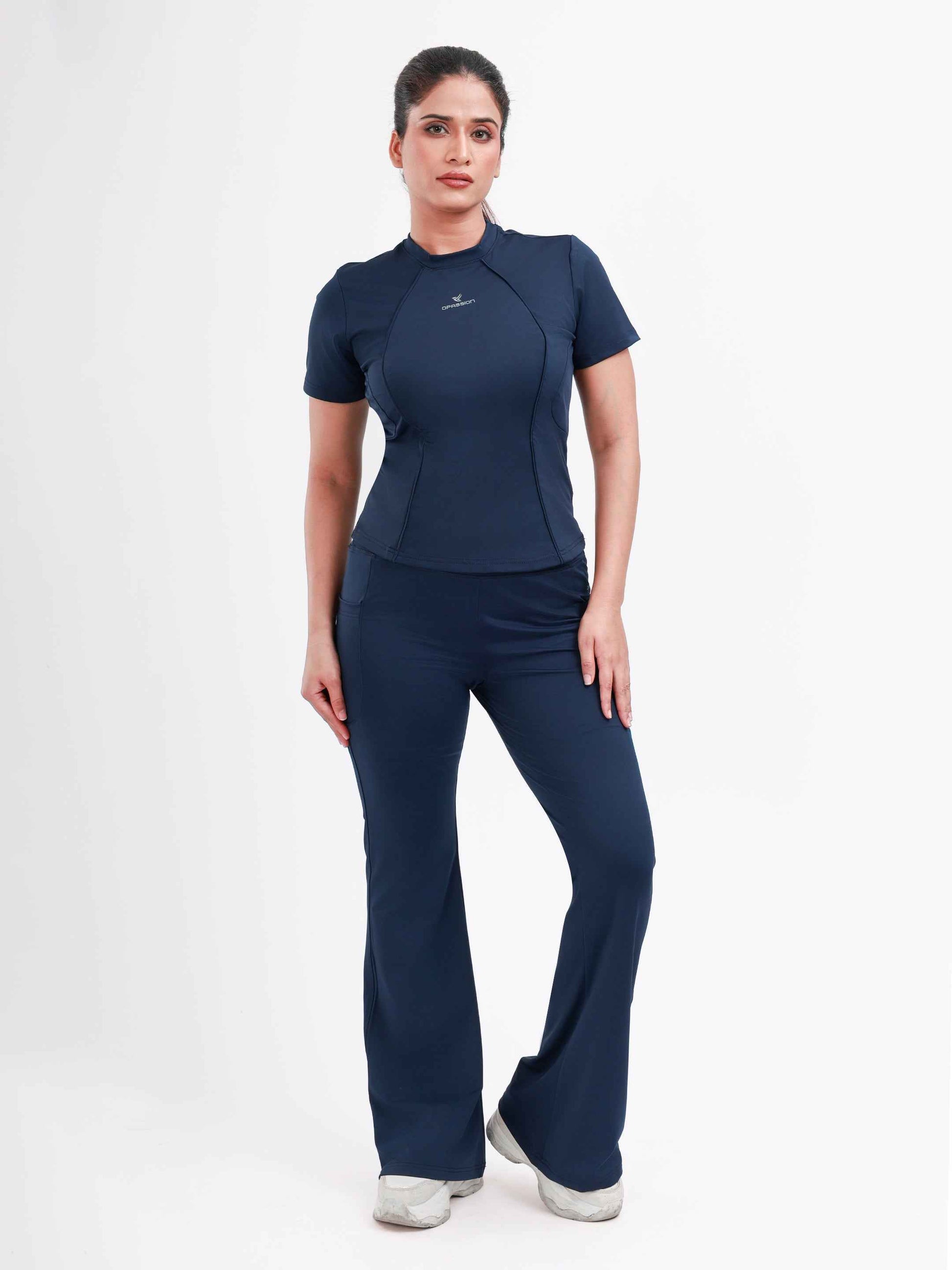 Dpassion Sculpt Flare Pants Navy High Waist Activewear
