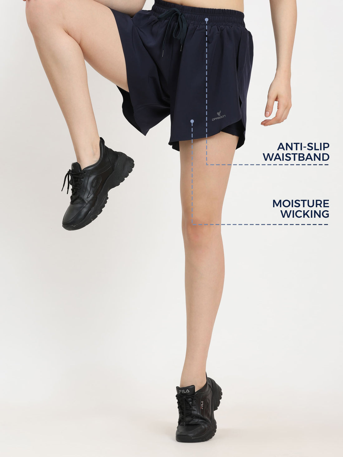 Dpassion Women ProFlow Dual Layer Training Shorts Activewear