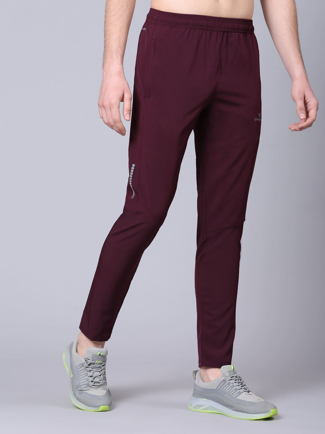 Dpassion Men Maroon Slim Fit Track Pants Stretch Gym Running Activewear - Dpassion