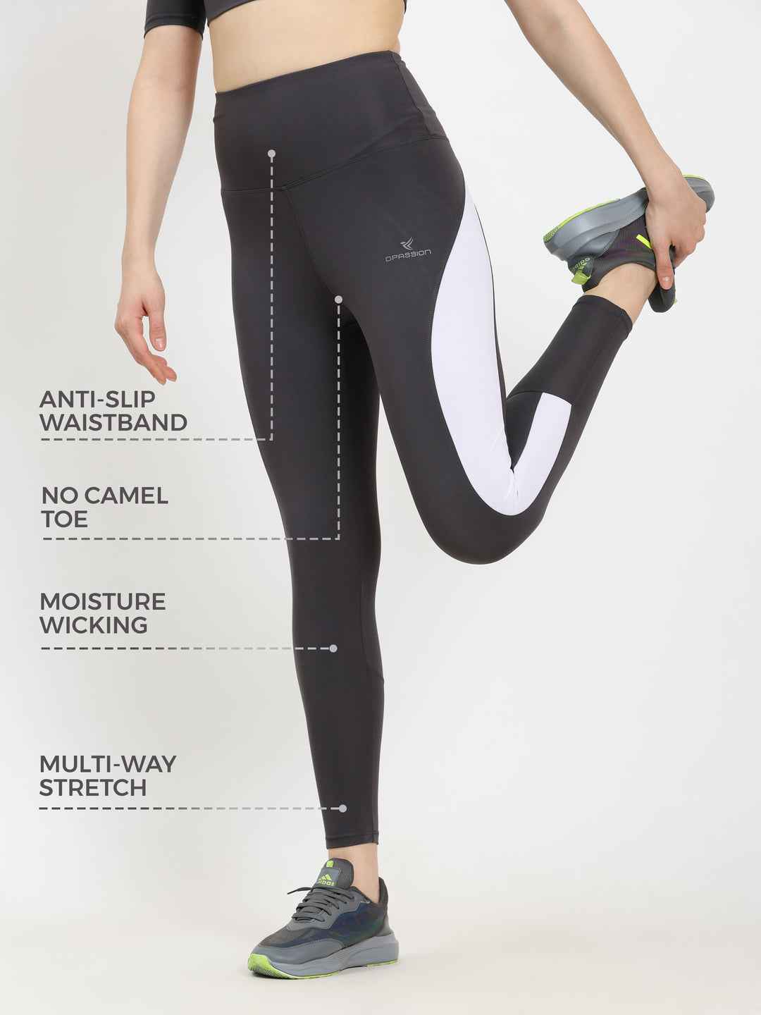 Dpassion SculptFit High-Waist Leggings | Contrast Panel Gym Activewear