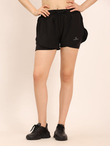 Dpassion Dual Layer Training Shorts Women High Performance Activewear - Dpassion