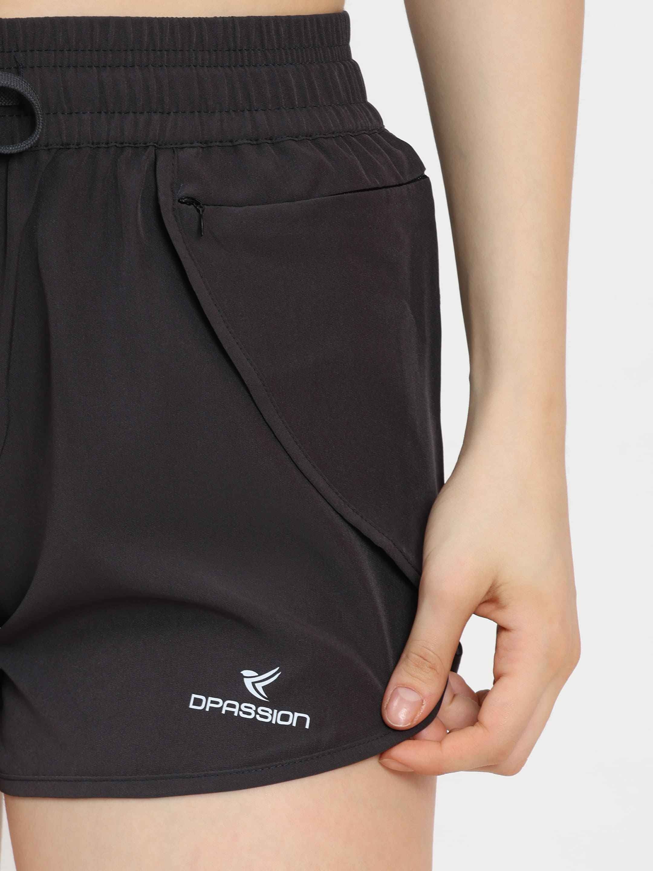 Dpassion Women Charcoal Training Shorts Performance Activewear