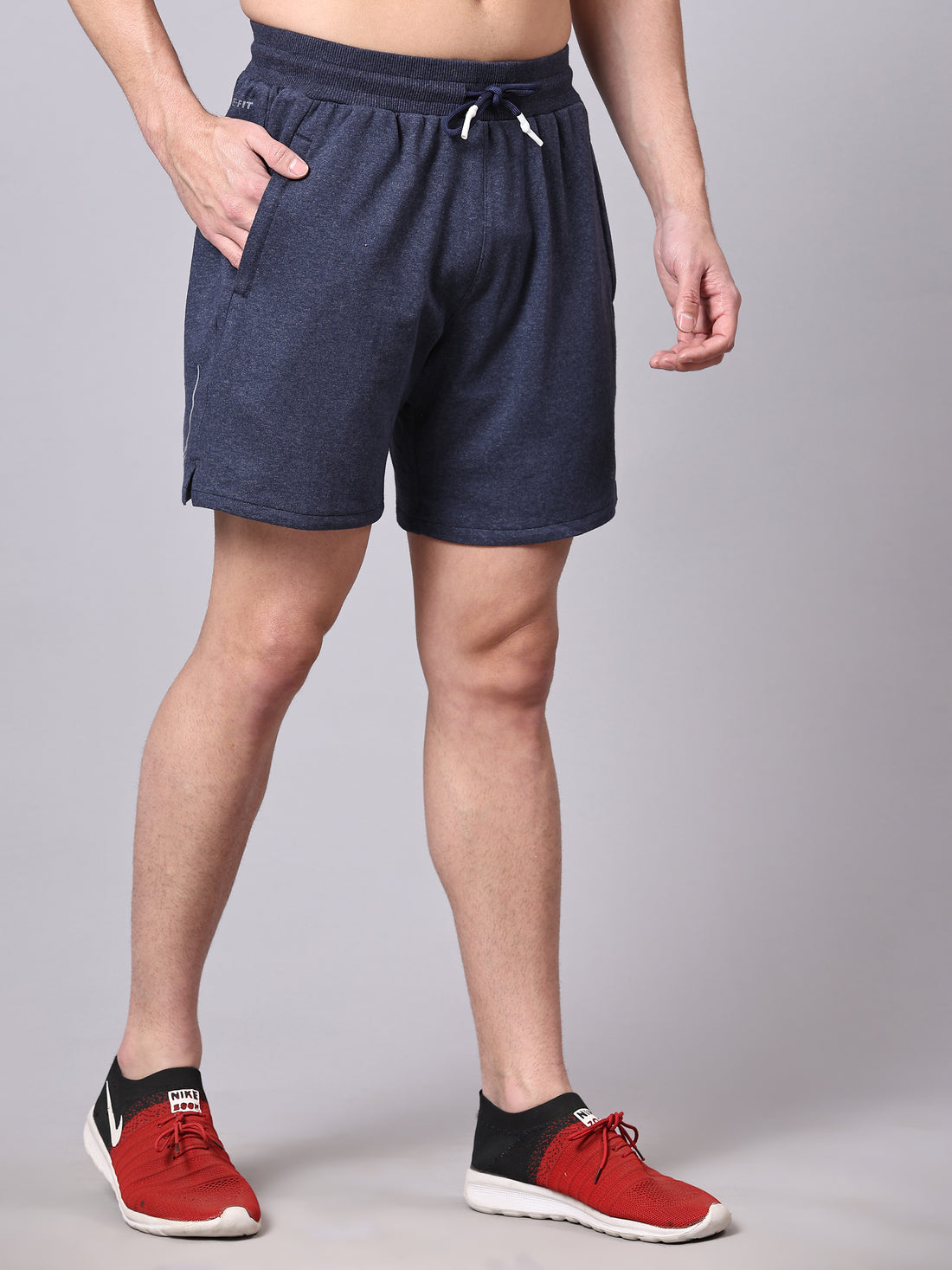 Dpassion Navy Flex Knit Training Shorts Premium Athleisure - Dpassion