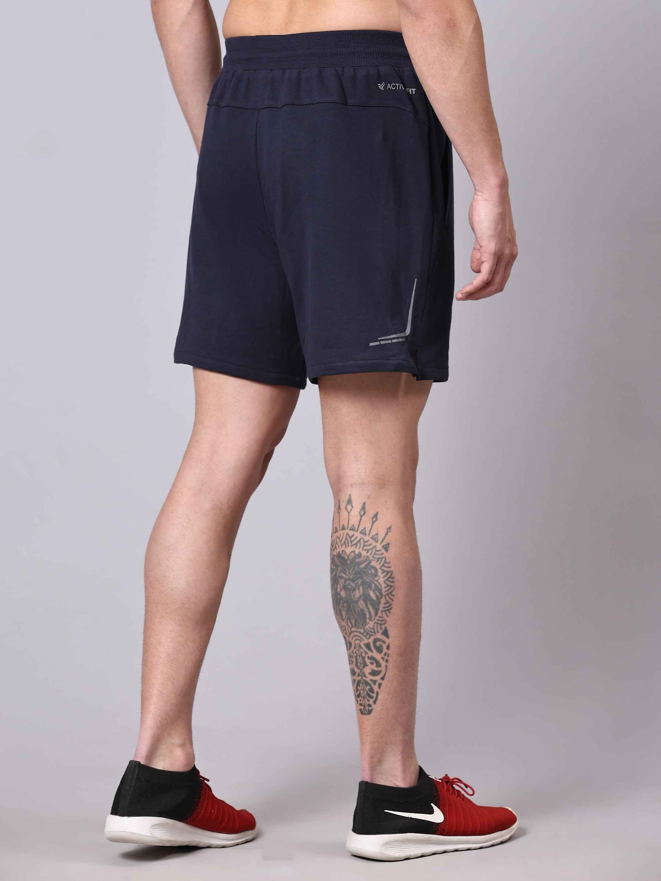 Dpassion Midnight Navy Premium Knit Training Shorts Athleisure Fit