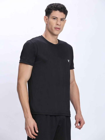 Dpassion Black Performance T-Shirt Quick Dry Breathable Activewear