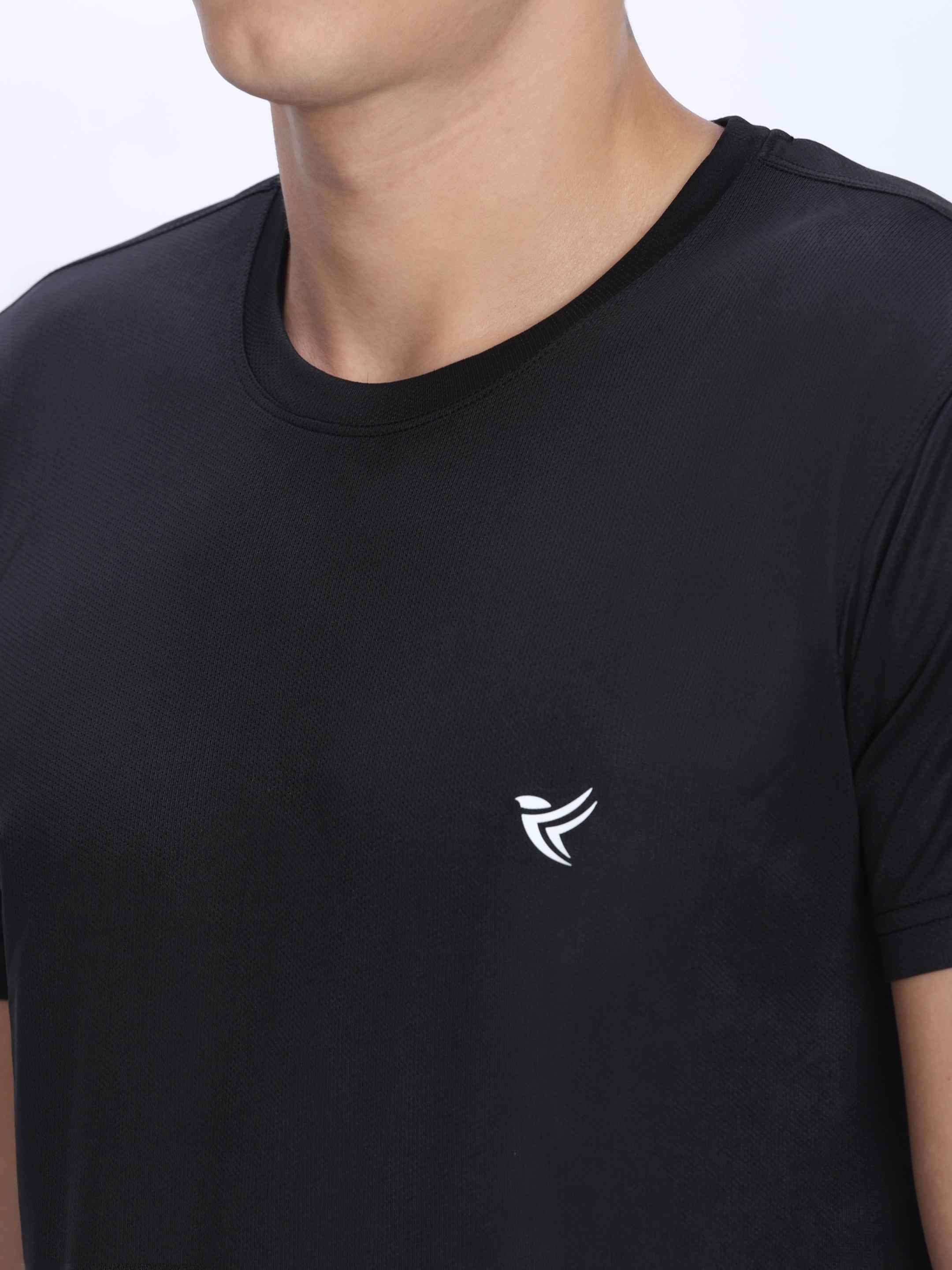 Dpassion Black Performance T-Shirt Quick Dry Breathable Activewear