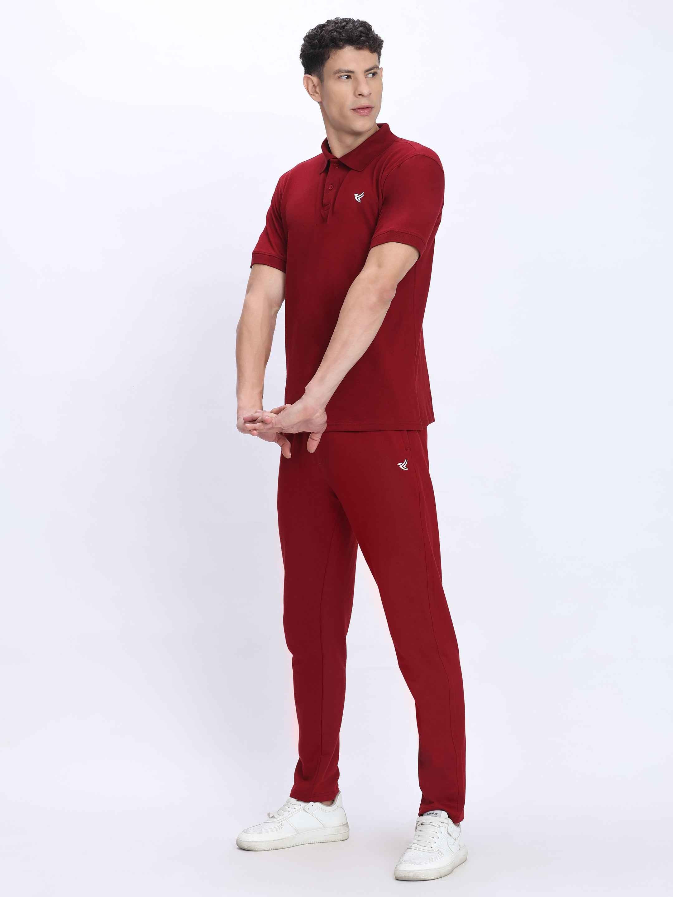Dpassion Premium Red Cotton Polo T-Shirt Performance Activewear