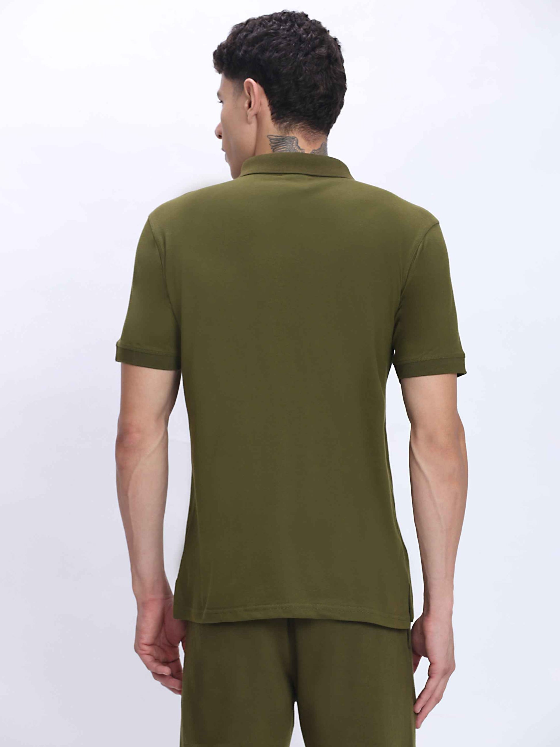 Dpassion Premium Olive Cotton Polo T-Shirt Performance Activewear