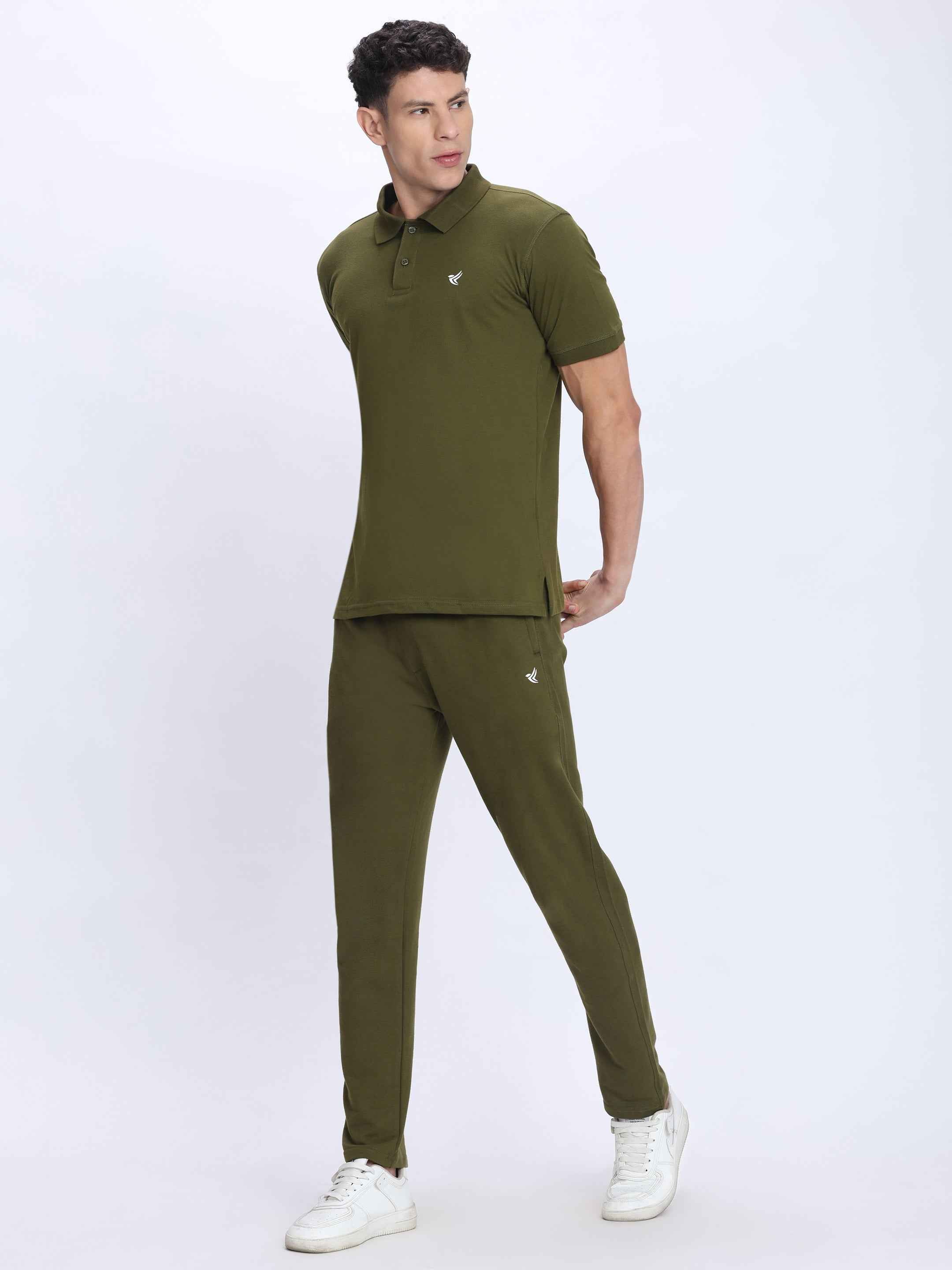 Dpassion Premium Olive Cotton Polo T-Shirt Performance Activewear