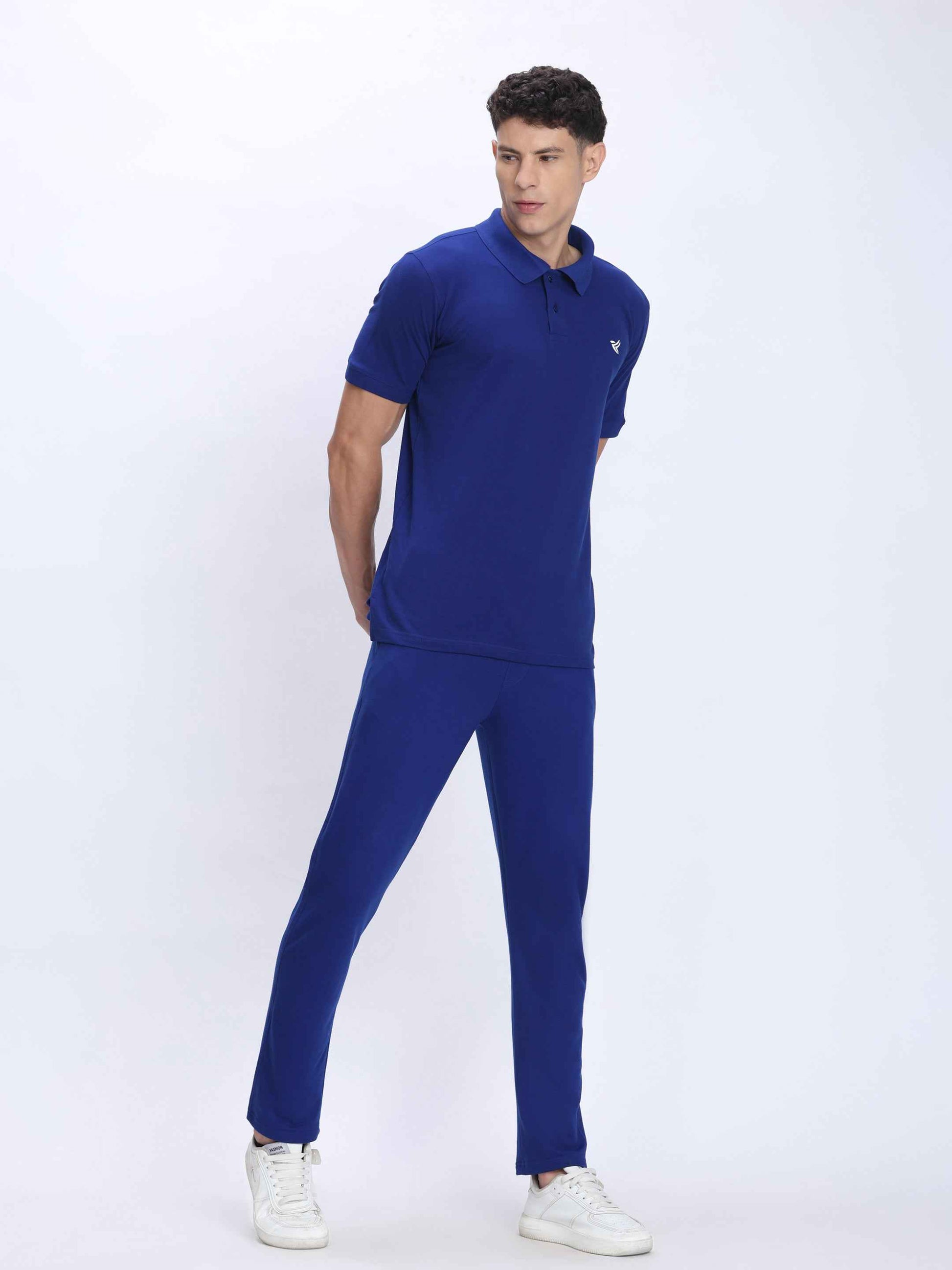 Dpassion Premium Blue Cotton Polo T-Shirt Performance Activewear