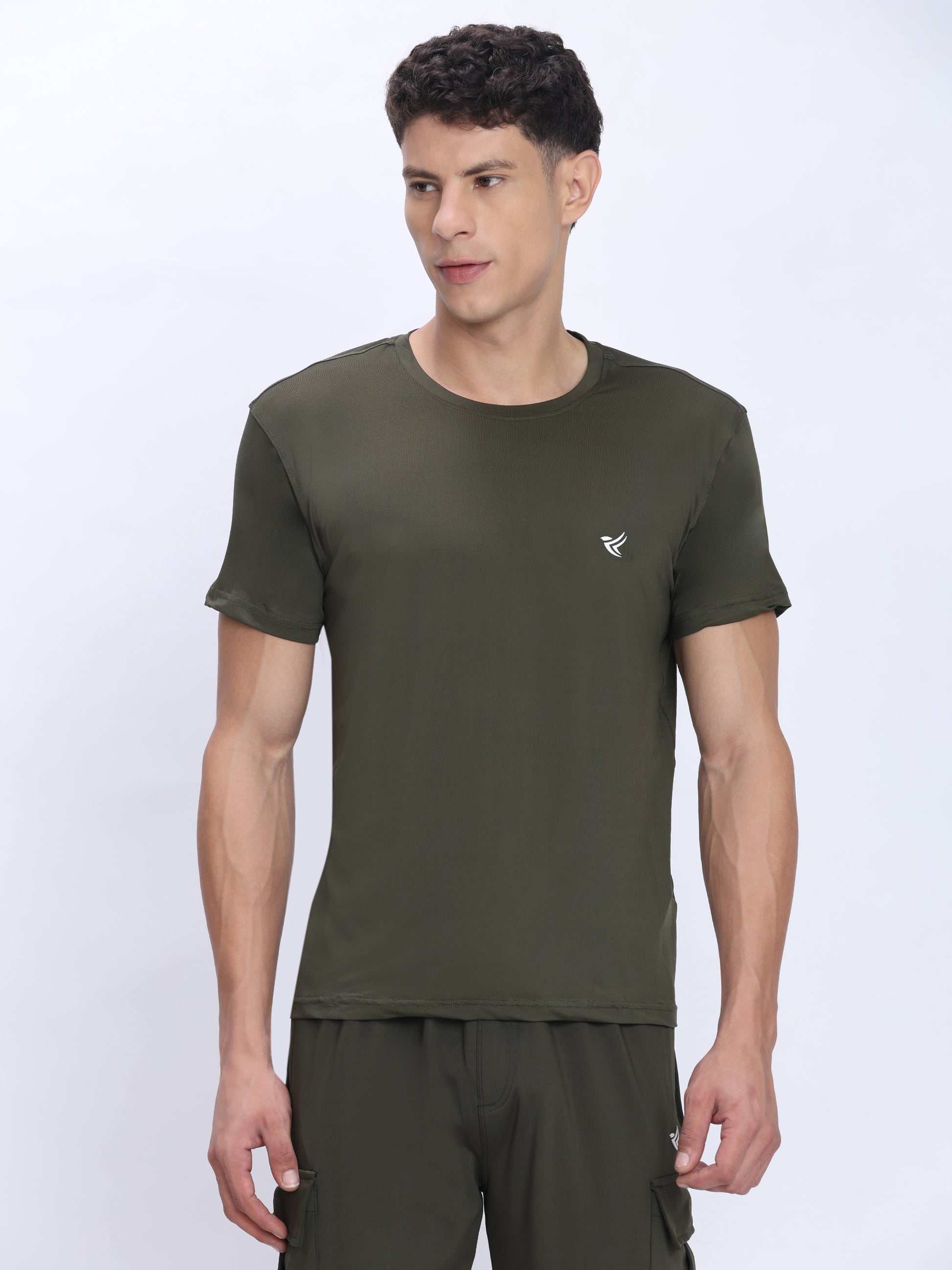 Dpassion Olive Performance T-Shirt Quick Dry Stretch Activewear - Dpassion