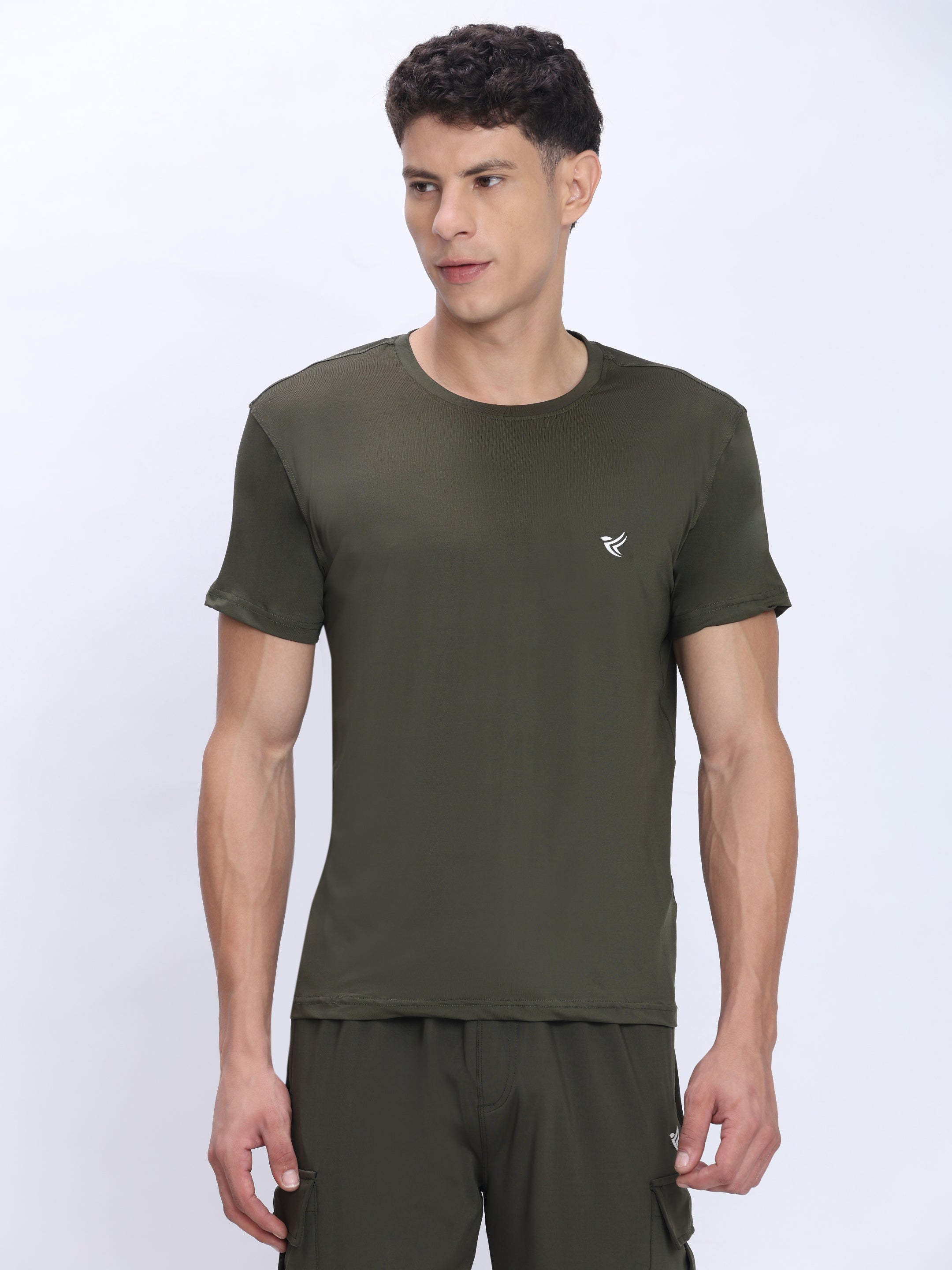 Dpassion Olive Performance T-Shirt Quick Dry Stretch Activewear - Dpassion