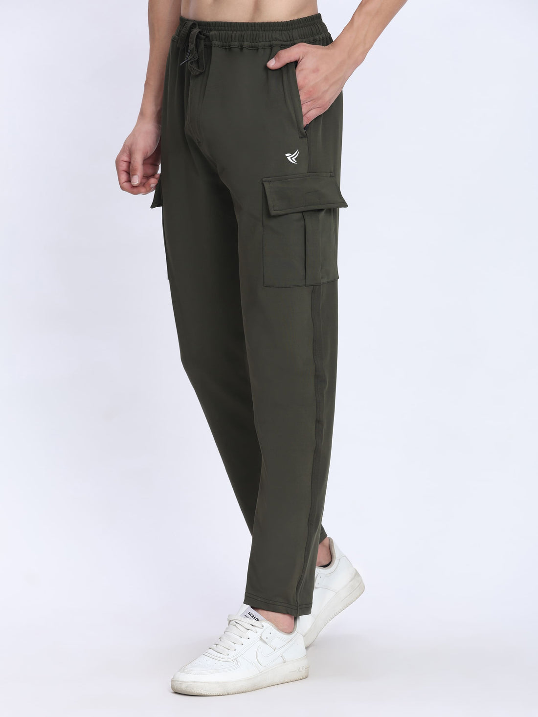 Dpassion Men Olive Cargo Trackpants 4-Way Stretch Gym Activewear - Dpassion