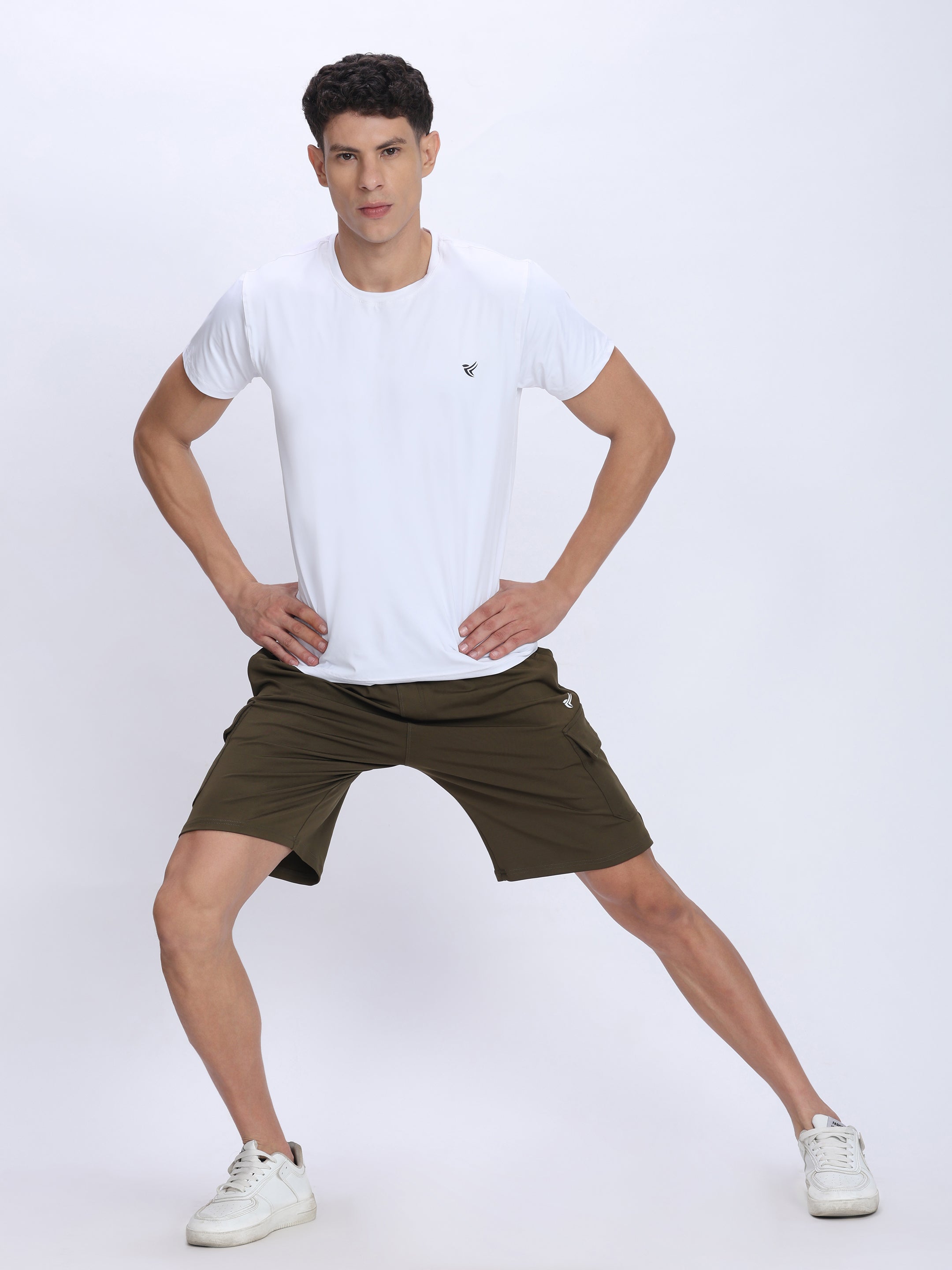Dpassion Olive Cargo Training Shorts for Men Activewear