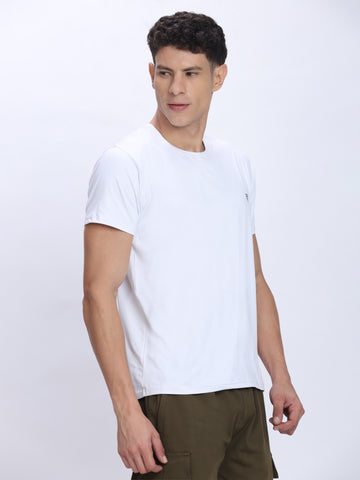 Dpassion White Performance T-Shirt Quick Dry Stretch Activewear - Dpassion