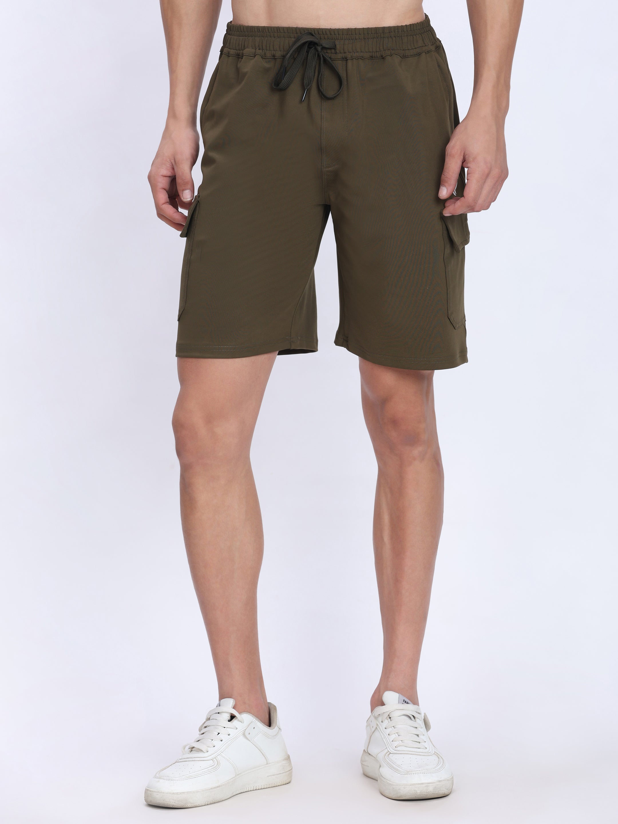 Dpassion Olive Cargo Training Shorts for Men Activewear